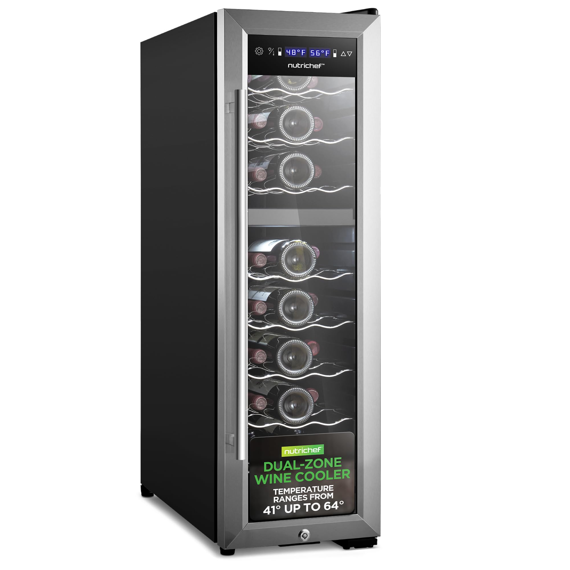 Nutrichef 24 Bottle Wine Fridge | Dual