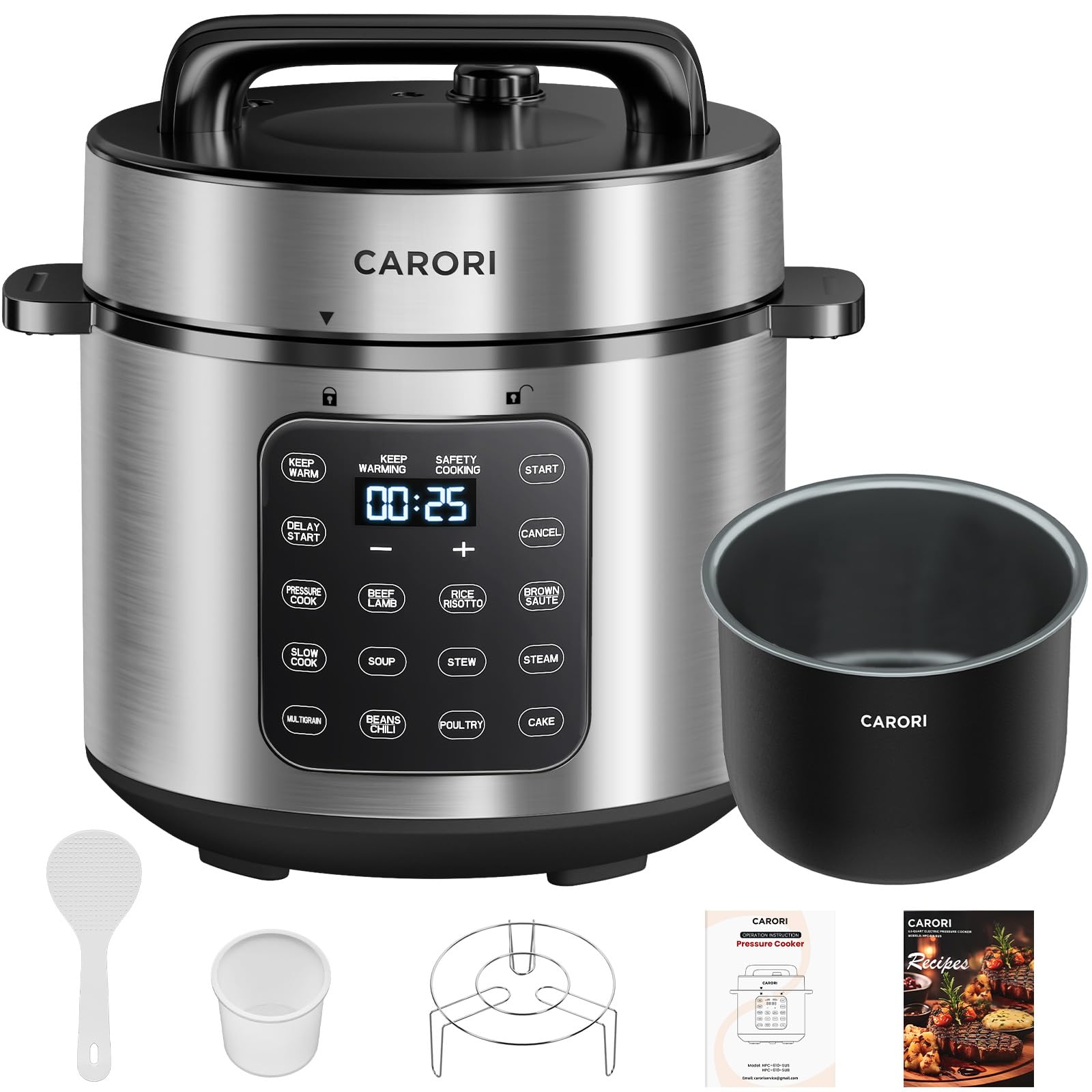 Electric Pressure Cooker 6 Qt, 9 Functions