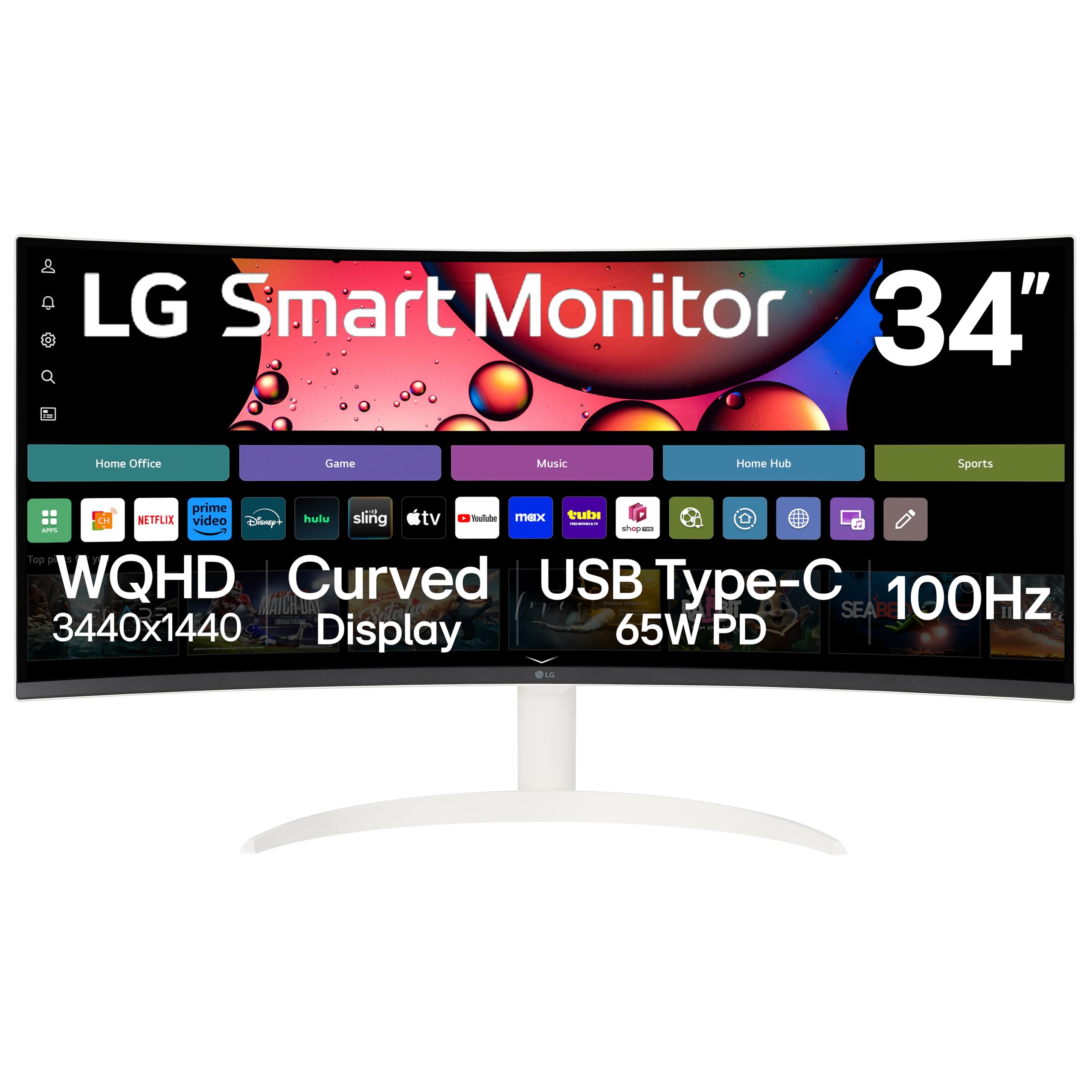 LG 34SR63QA-W 34 Smart Curved Monitor