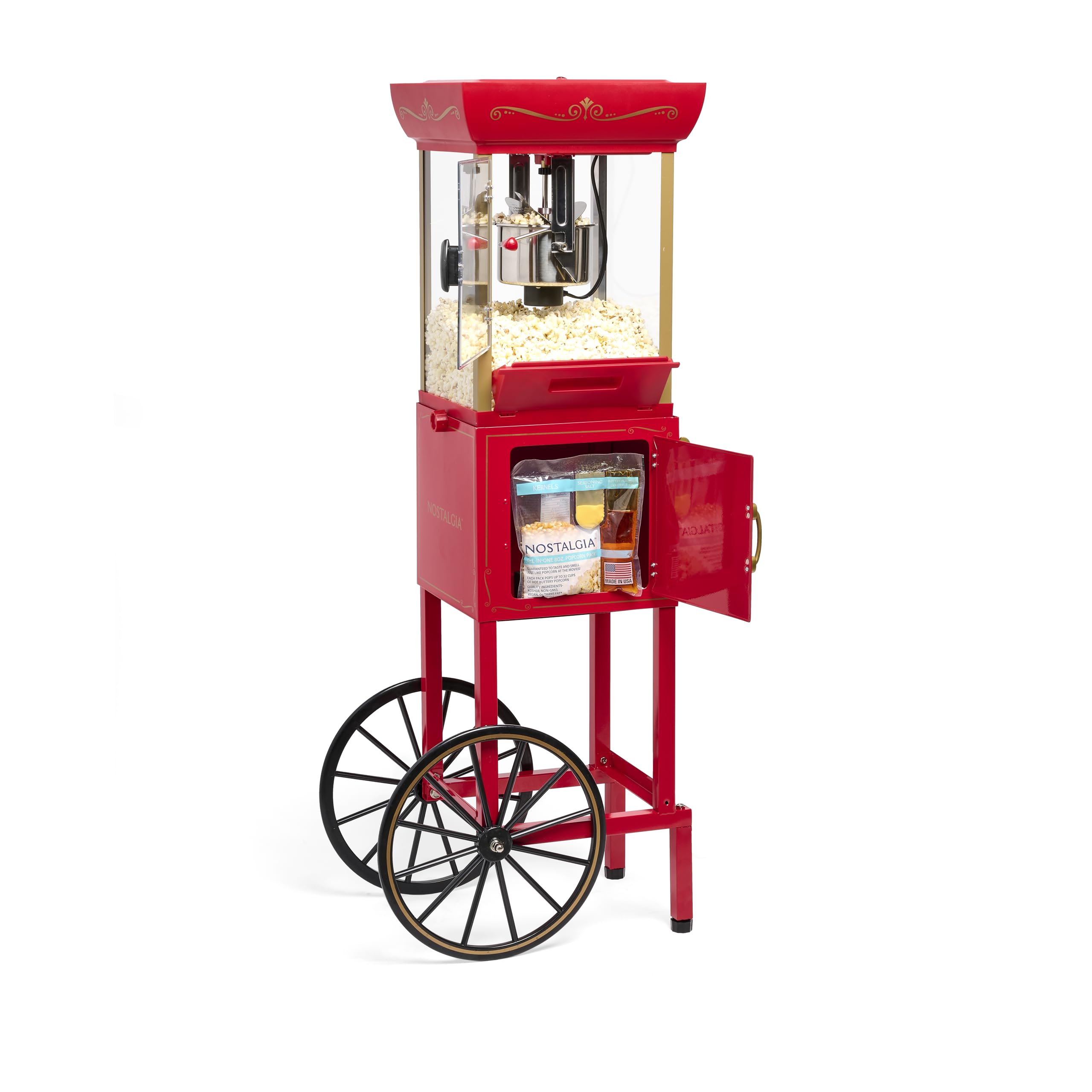 Nostalgia Popcorn Maker Machine - Professional Cart