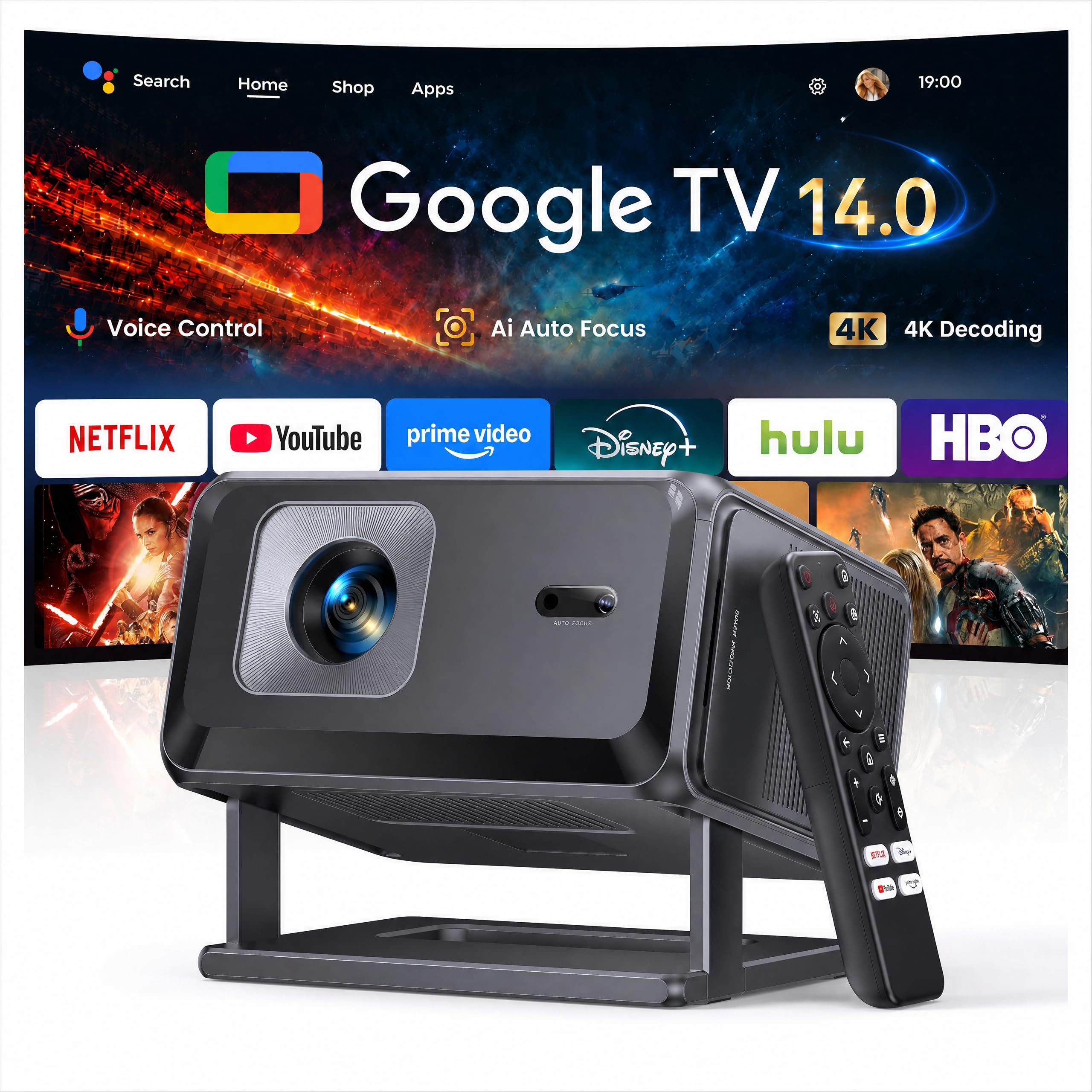 TOPTRO Portable Smart Projector [Bundled