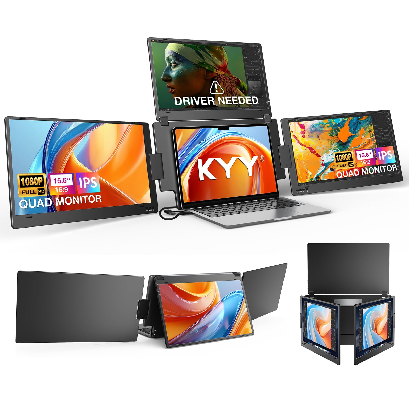 KYY Triple Screen Monitor Extender Quad Screen