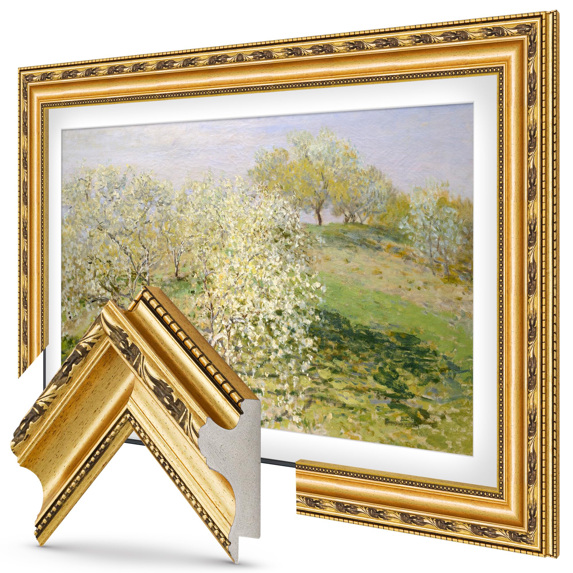 Ornate Gold 55-inch Deco TV Frame