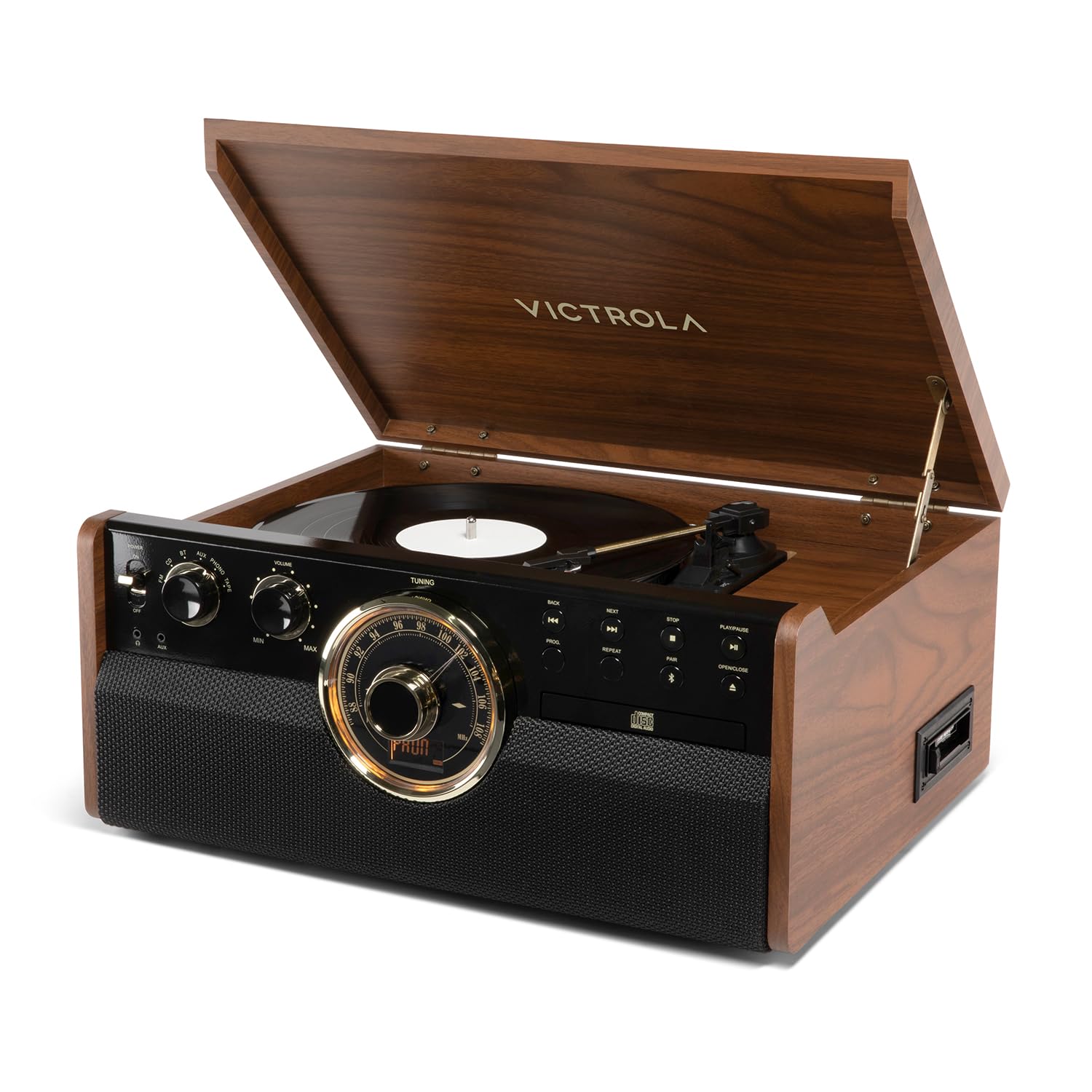 Victrola Empire Mid-Century 6-in-1 Turntable & Multimedia
