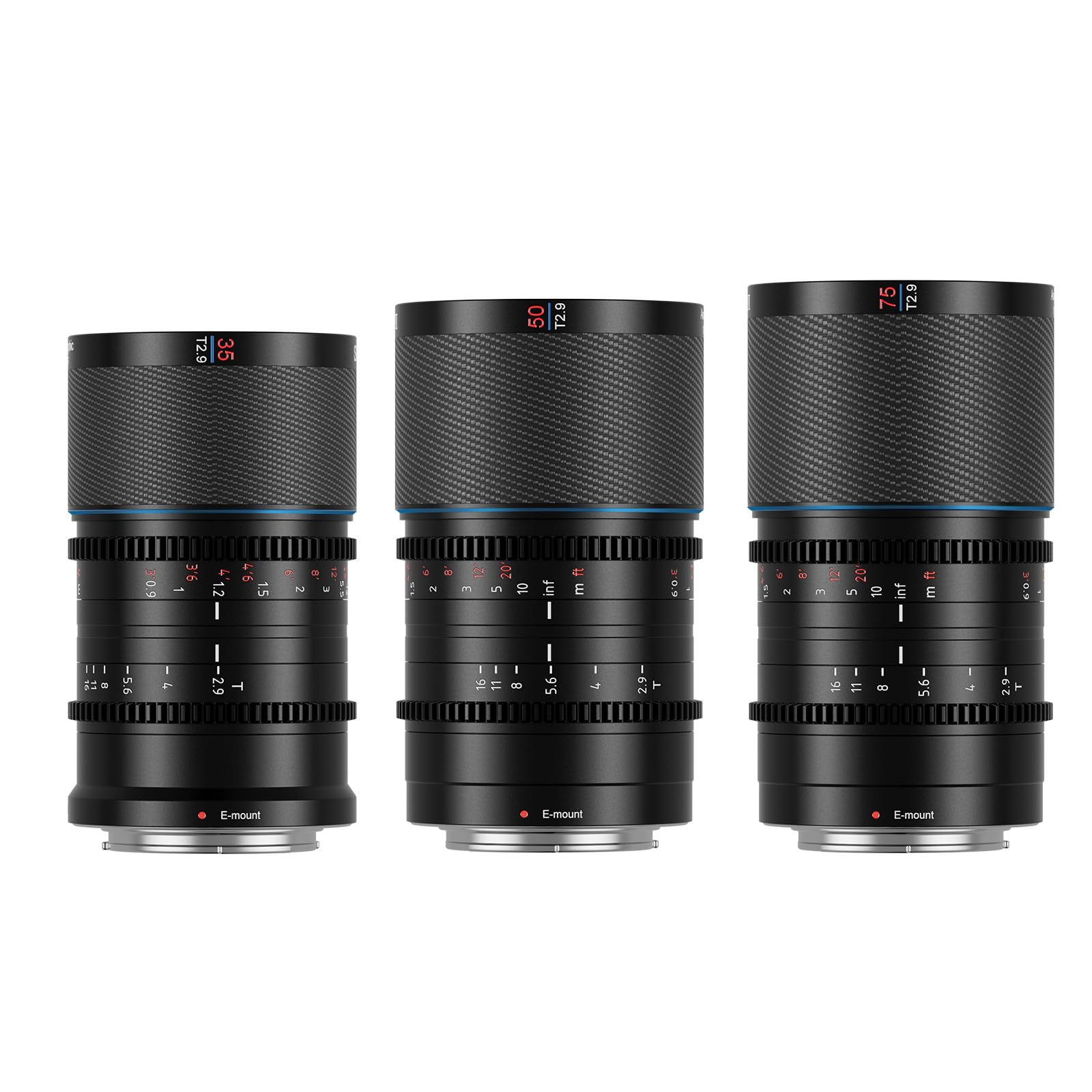 SIRUI Saturn 35mm, 50mm, 75mm T2.9 1.6X