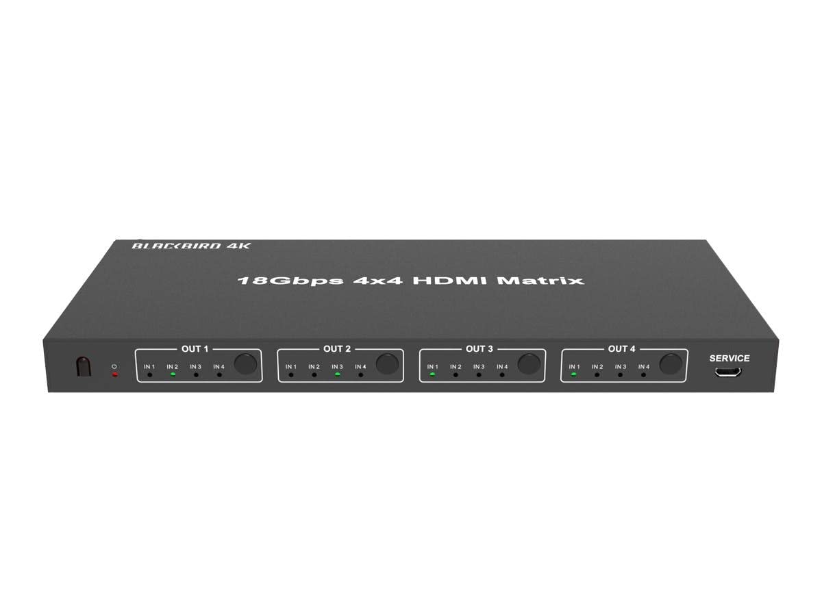 Monoprice Blackbird 4K 4x4 HDMI Matrix, 18G