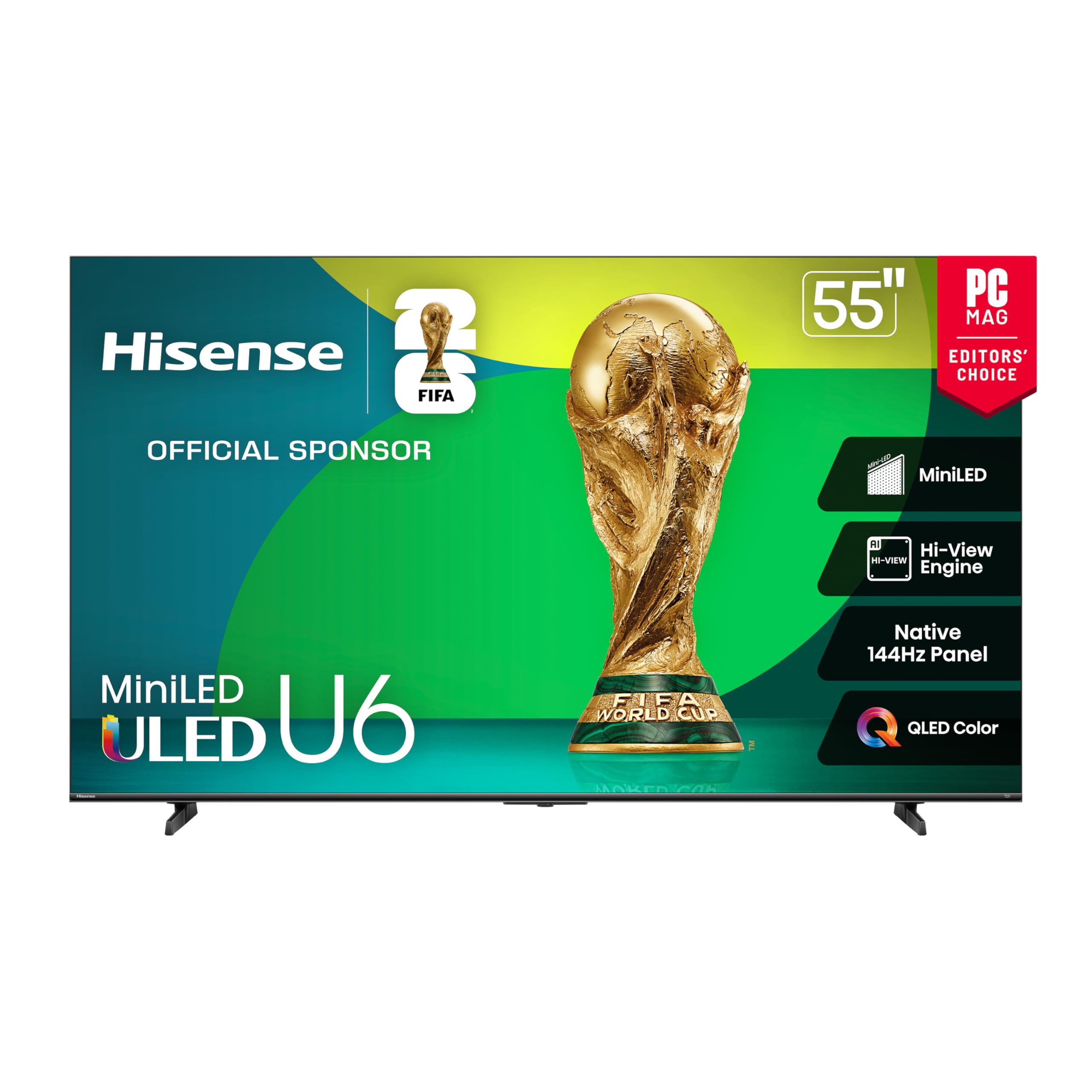 Hisense 55" Class U6 Mini-LED 4K UHD (55-inch, Black)