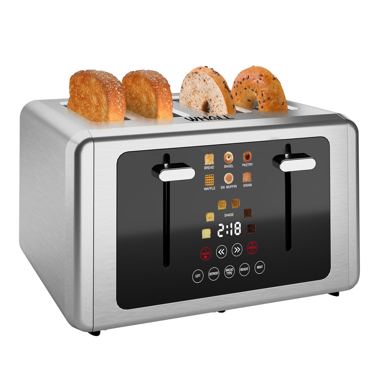 whall 4 Slice Touch Screen Toaster, Stainless