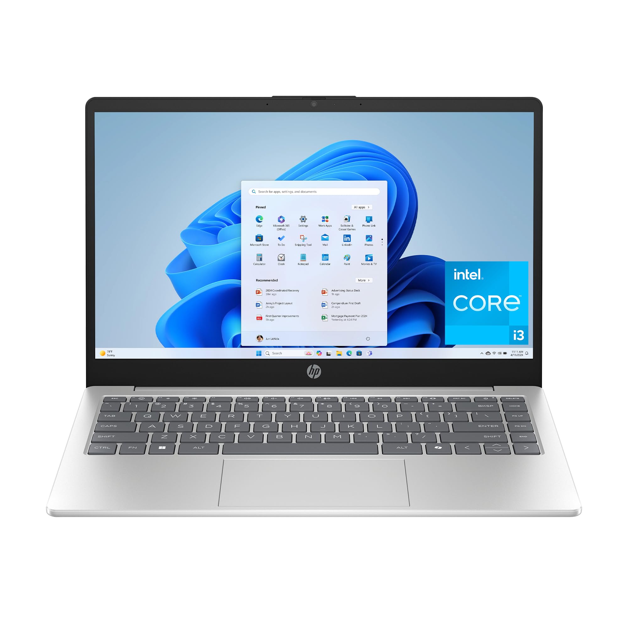 HP 14 Laptop, HD Display, Intel Core (14-inch, 8GB/256GB, Silver)