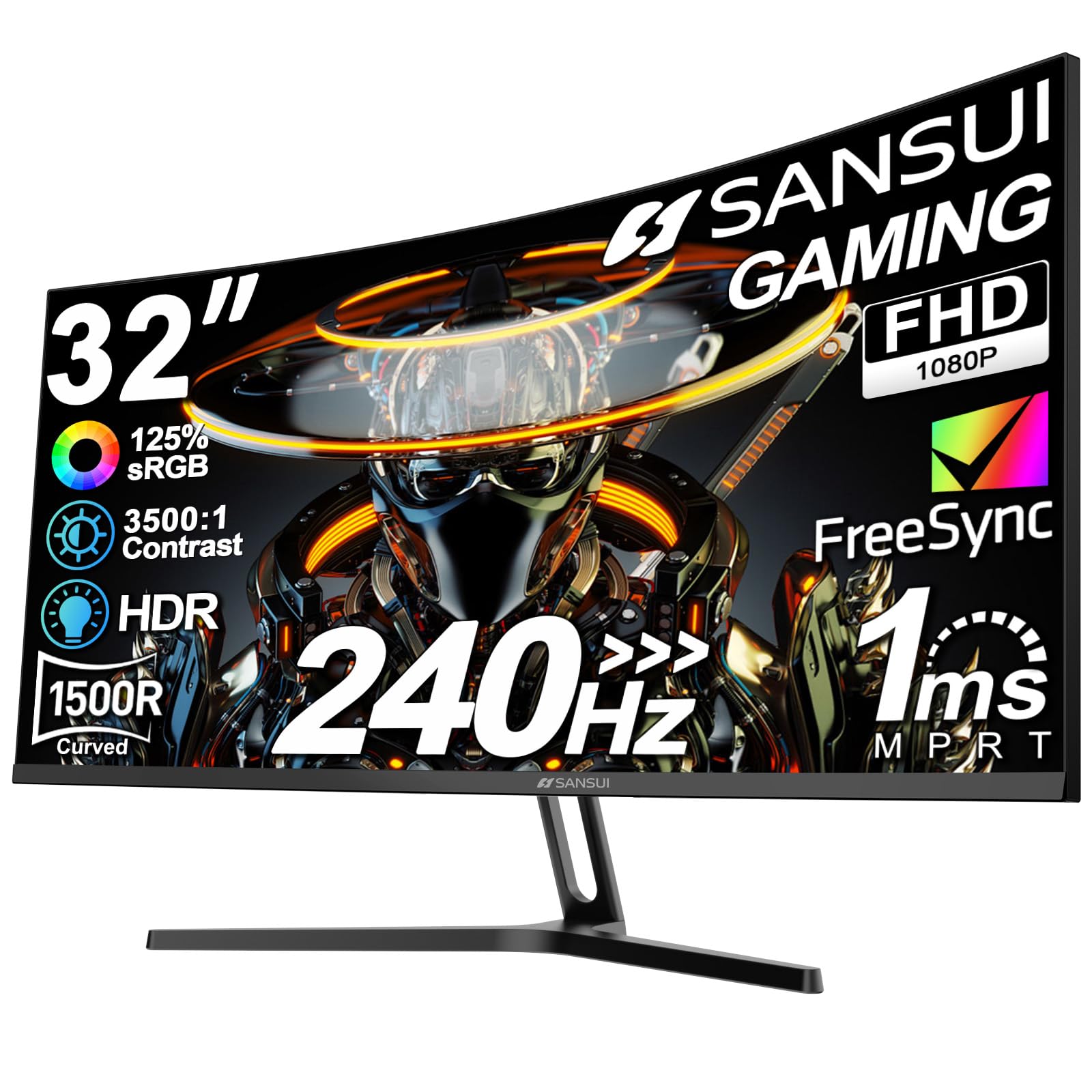 SANSUI Curved Gaming Monitor High Refresh Rate