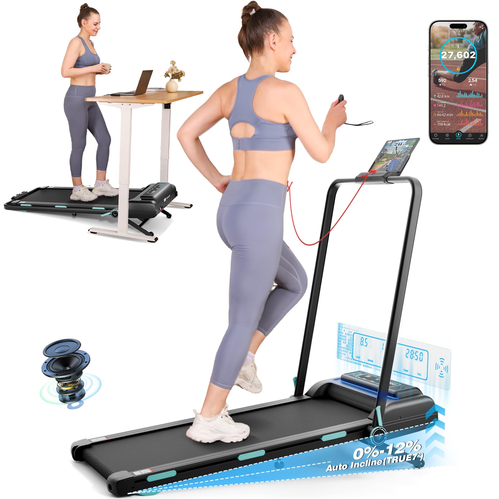 DSVIMOY Walking Pad Treadmill (3-inch, Black)