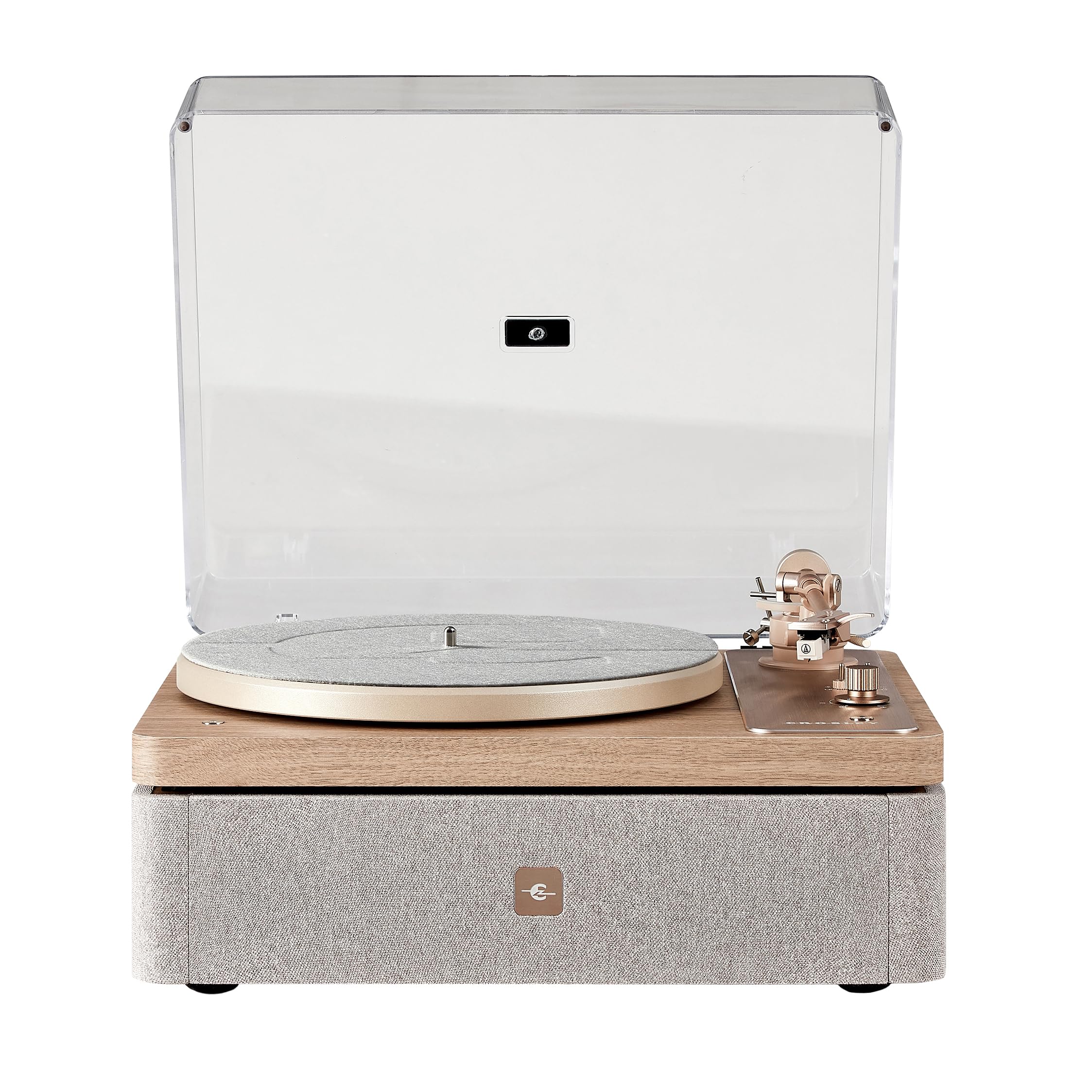 Crosley E100A-NALG 2-Speed Record Player Turntable, VibrationBlock