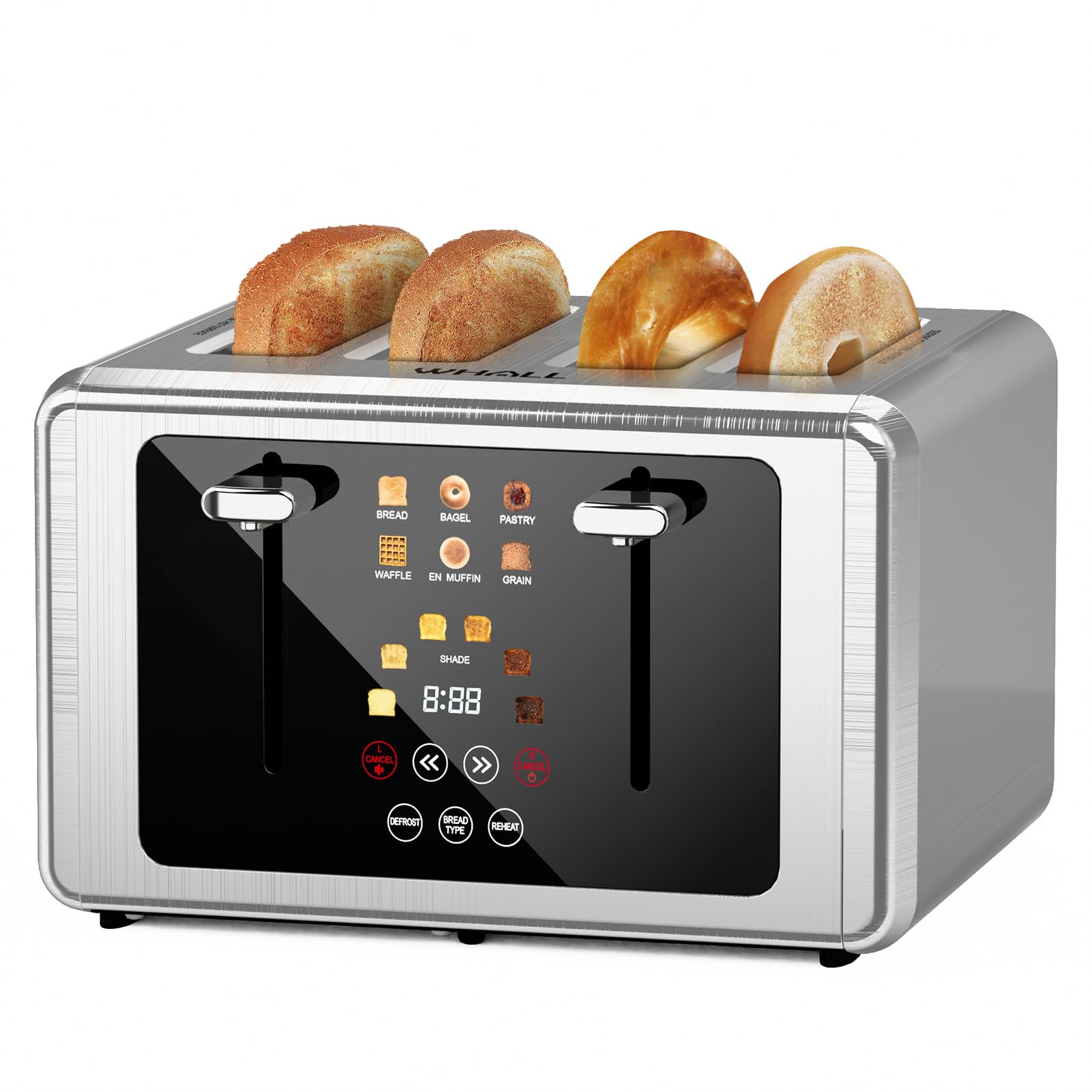 whall 4 Slice Touch Screen Toaster, Stainless