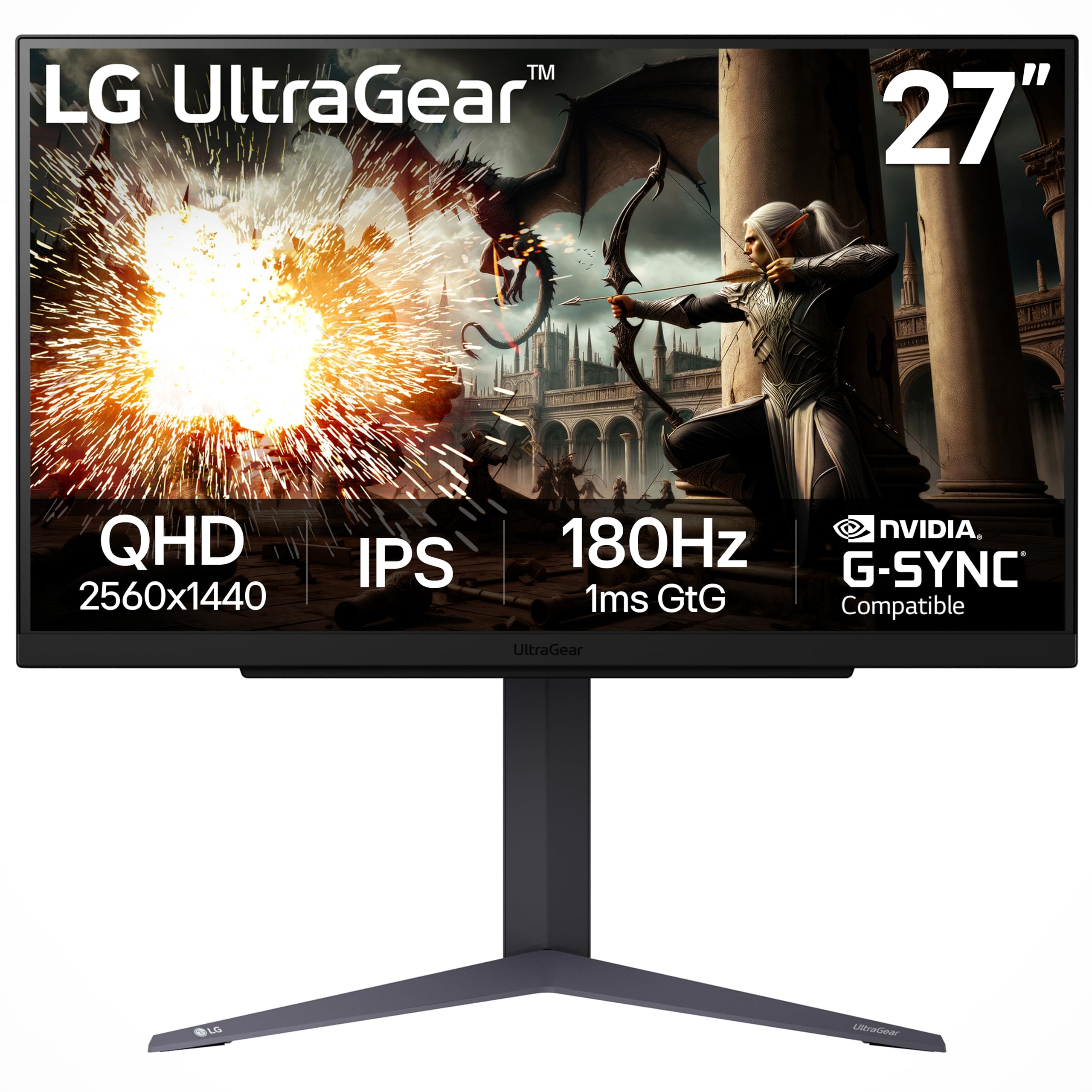 LG 27GS75Q-B Ultragear QHD Gaming Monitor, 180Hz