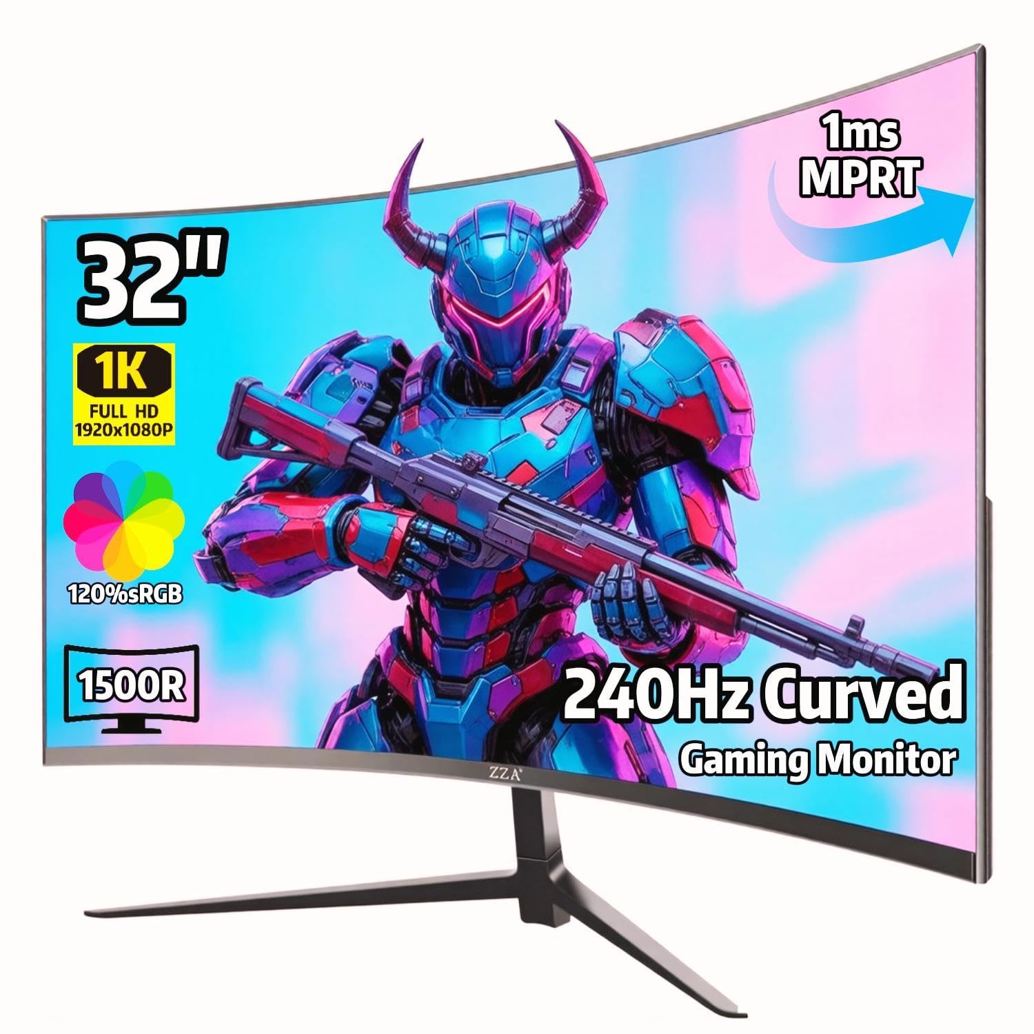 ZZA 32 Curved Gaming Monitor 240Hz Curved