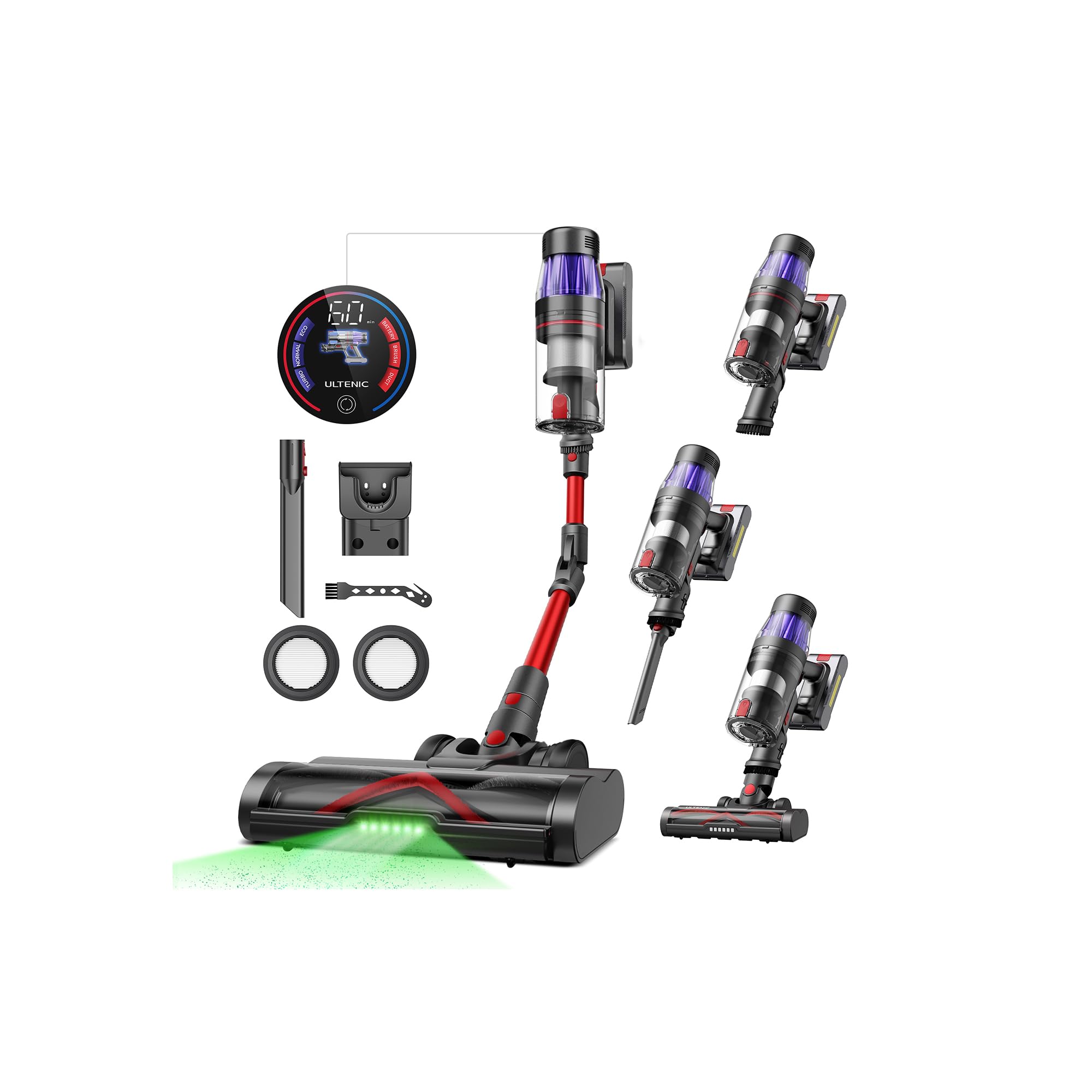 Ultenic Cordless Vacuum Cleaner, 600W 55Kpa 60Mins