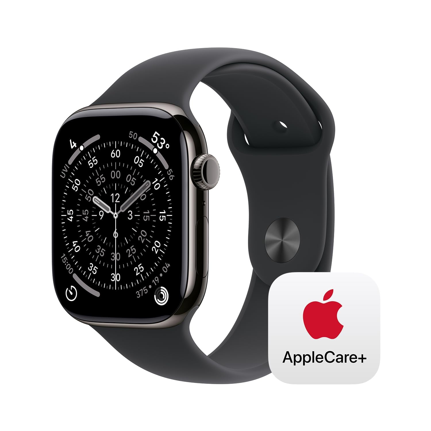 Apple Watch 11 [GPS + Cellular 46mm] (Slate Titanium Case w/ Black Sport Band)