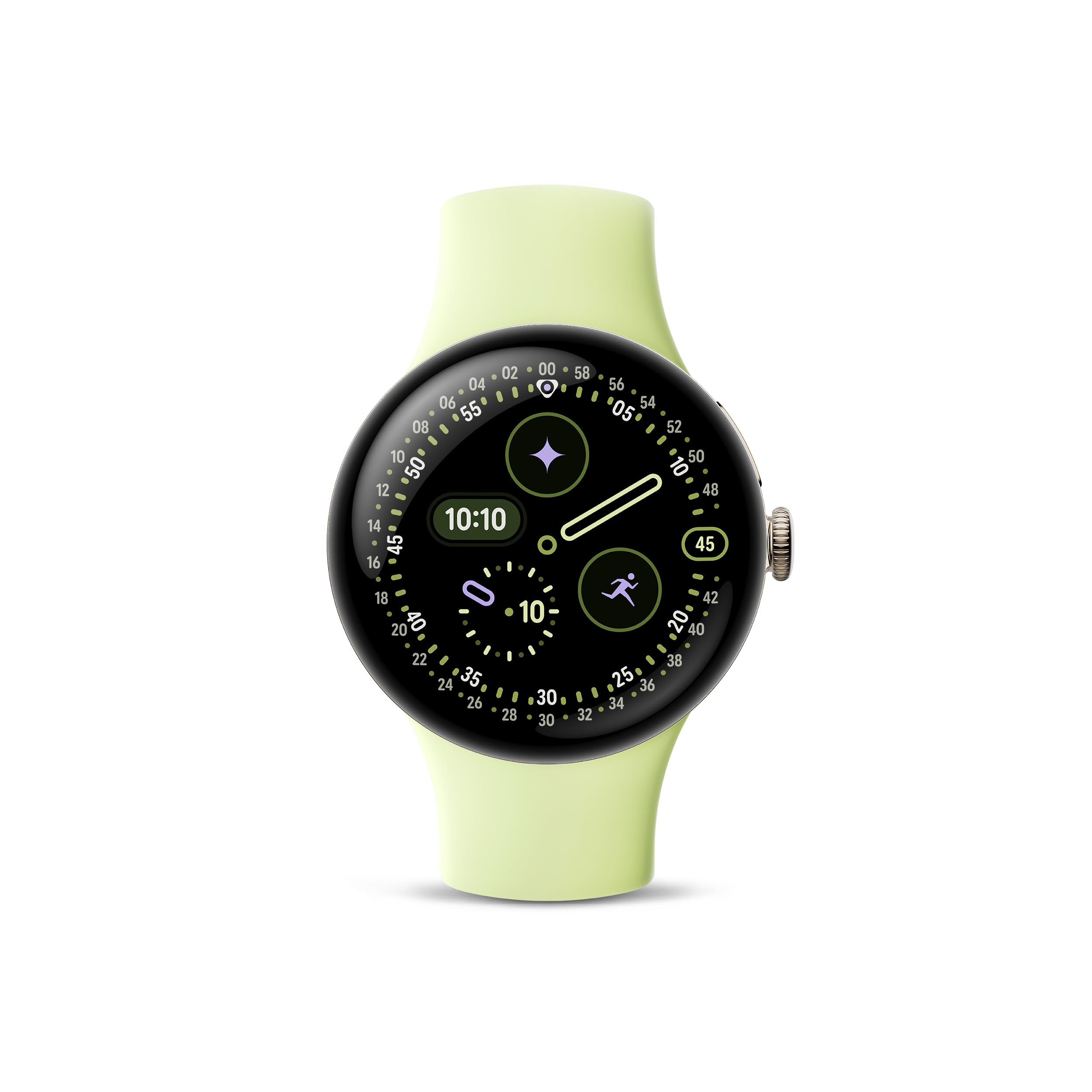 Google Pixel Watch 4 Android Smartwatch (Lemongrass Band with Champagne Gold Case)