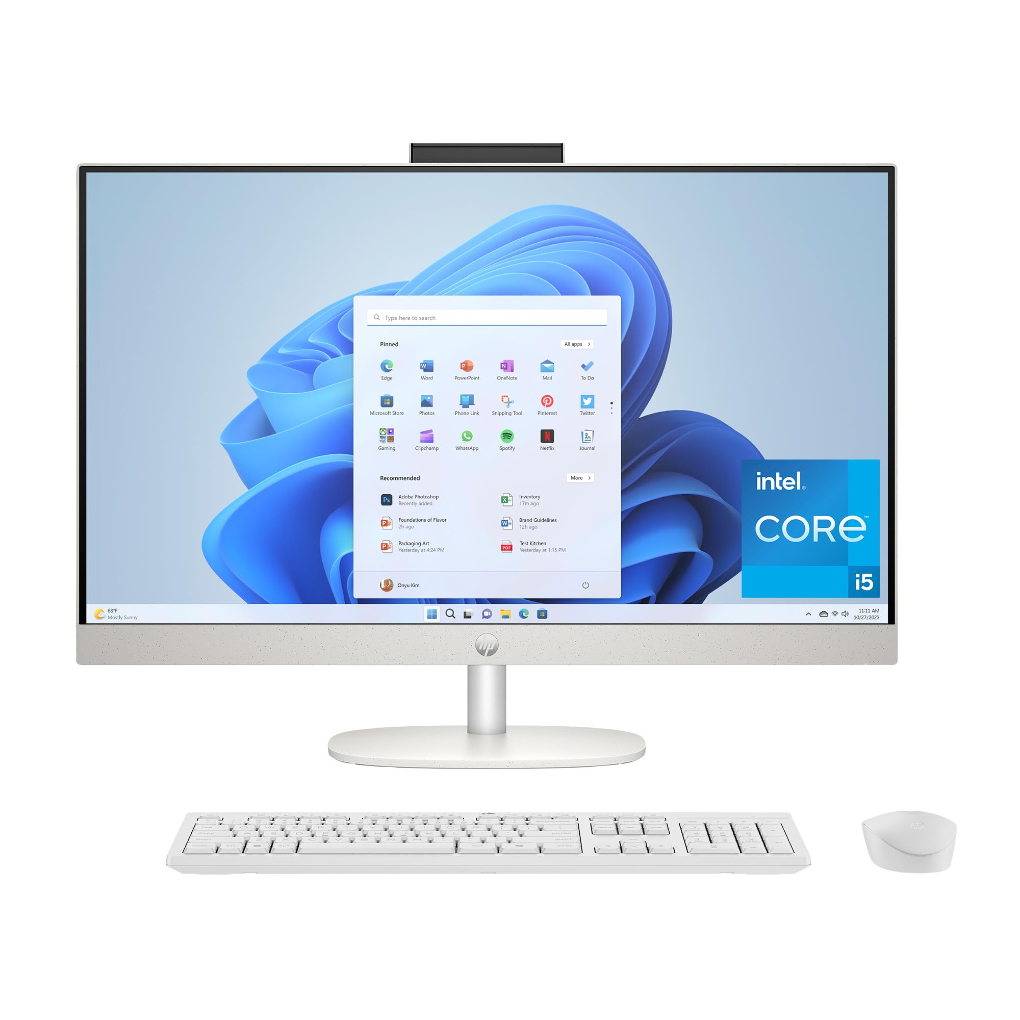 HP 27 All-in-One Desktop PC, FHD Touchscreen
