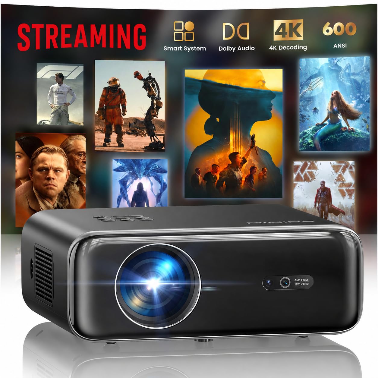 WiMiUS [Built-in Apps/4K Support] Smart Outdoor Projector