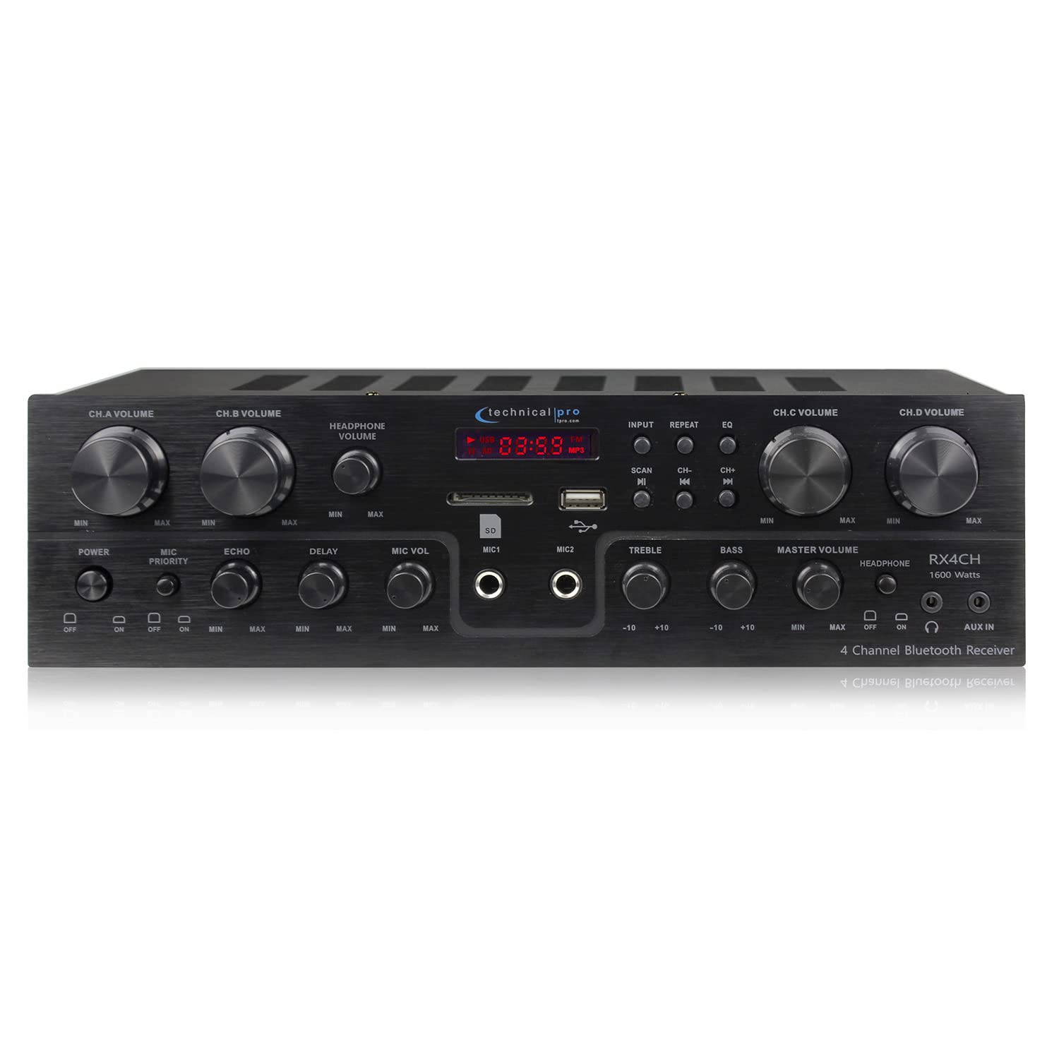 Technical Pro 1600 Watts, 4 Channel, 8