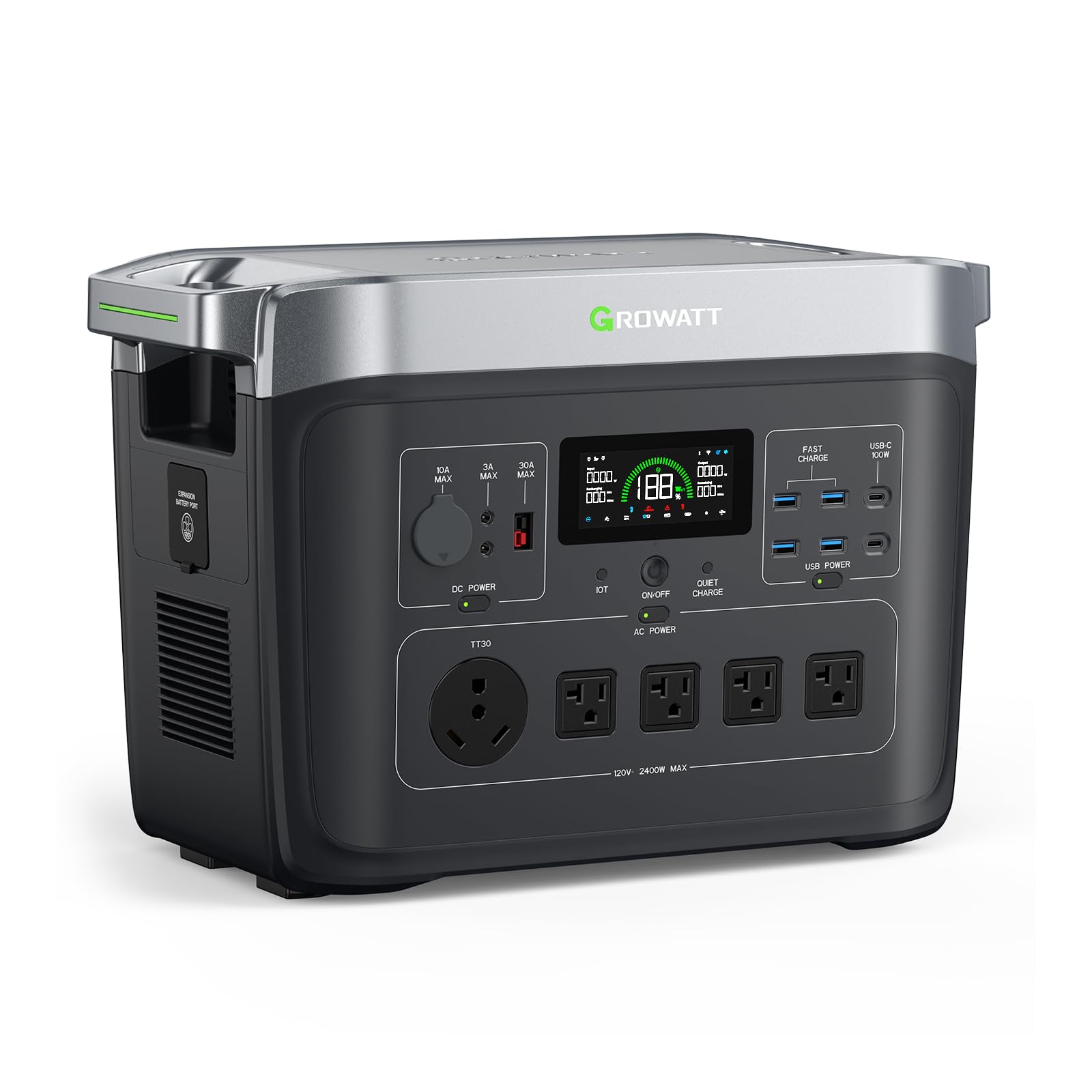 GROWATT Portable Power Station ，INFINITY 2000 Black