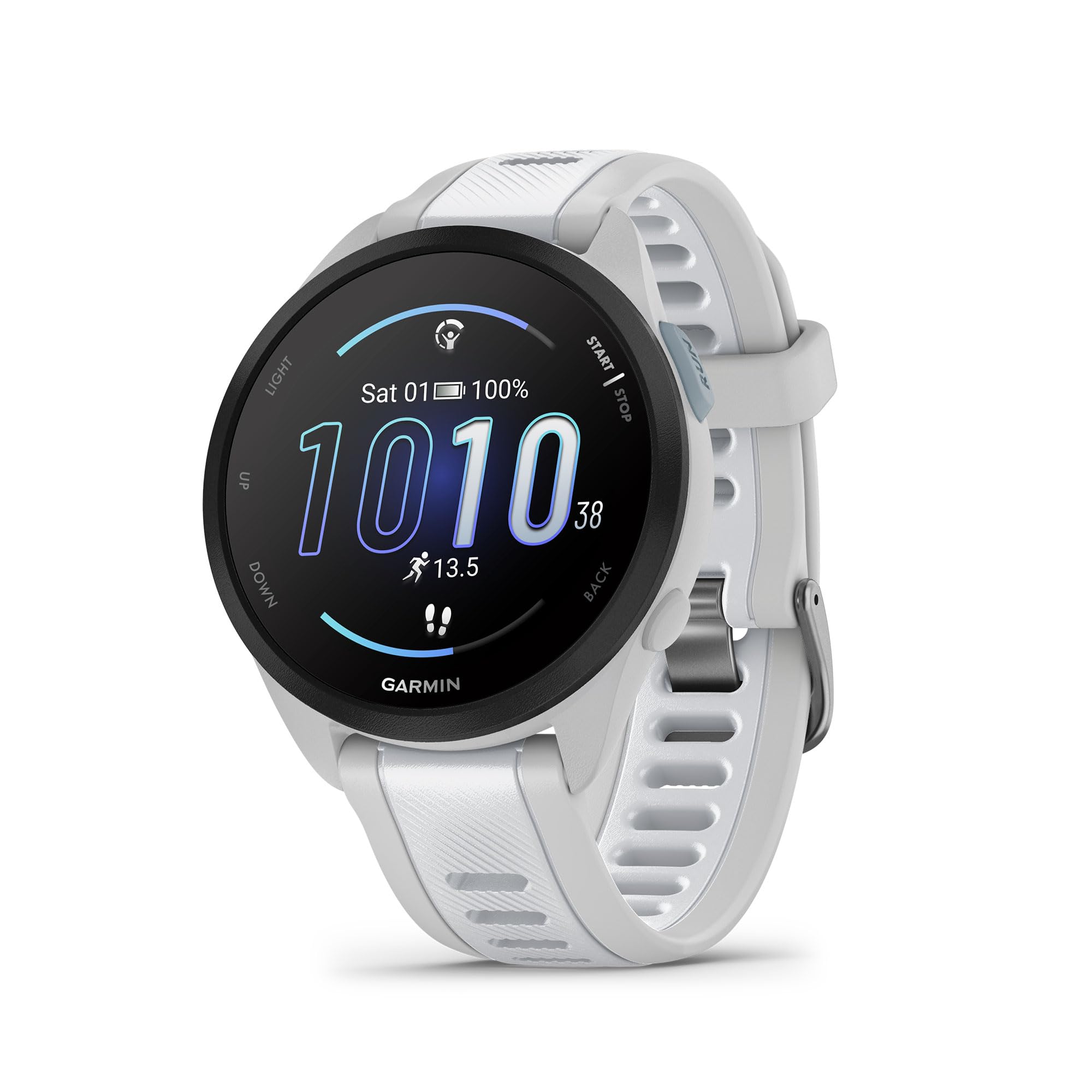 Garmin Forerunner 165, Running Smartwatch, 43mm, Whitestone