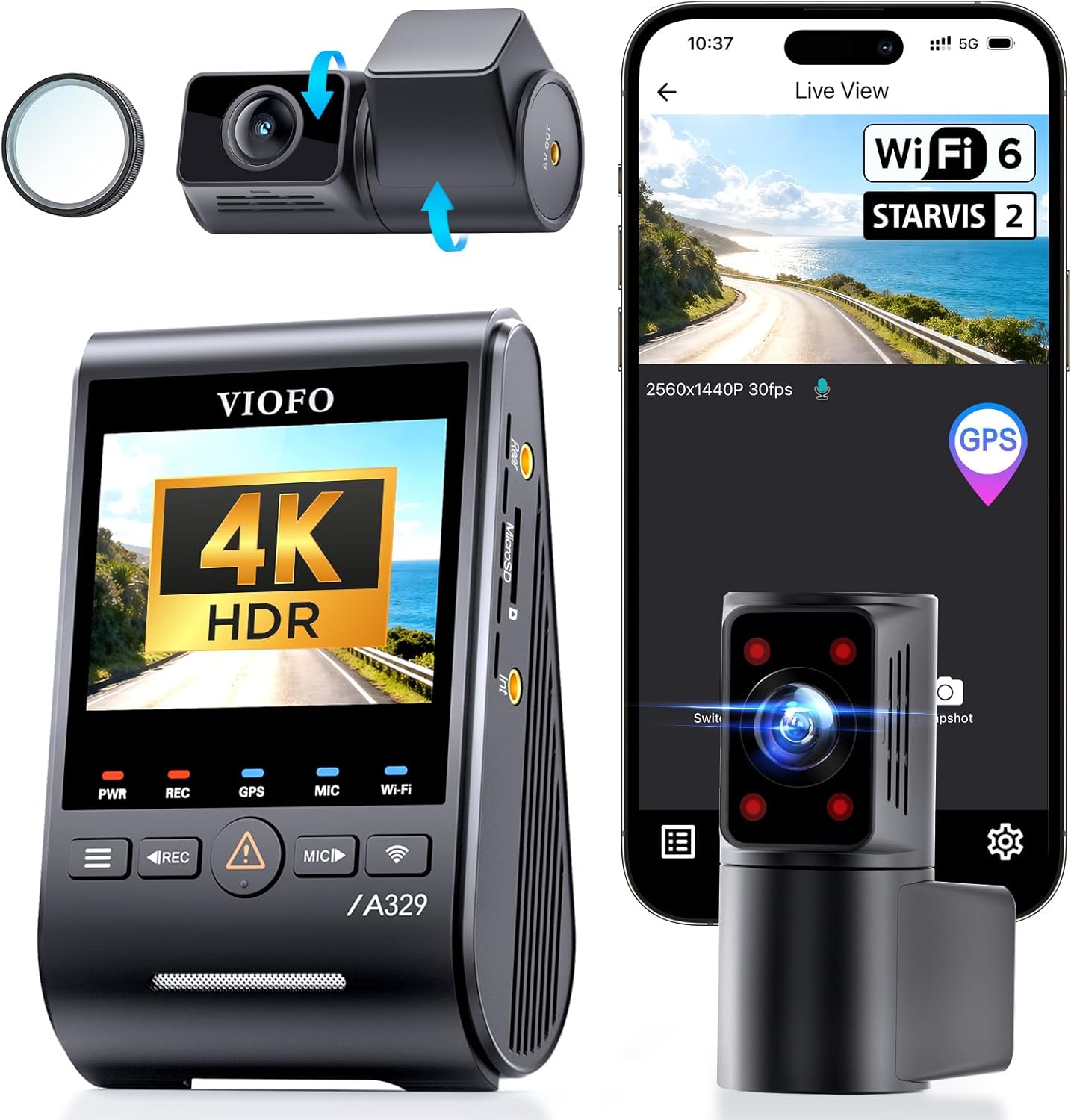 VIOFO A329S 4K 3 Channel Dash Cam (512GB/4TB)