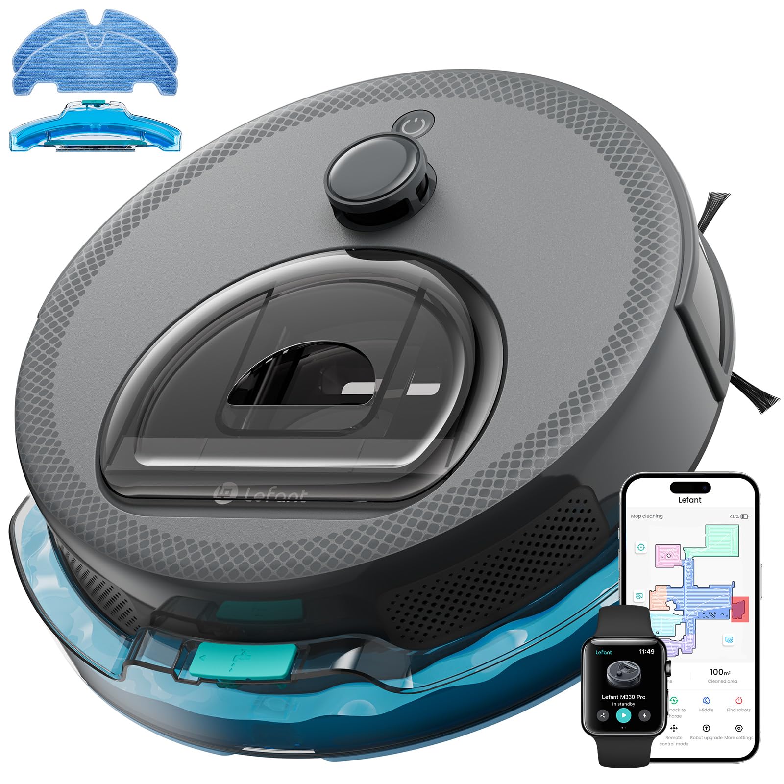 Lefant Robot Vacuum Mop, Upgraded LiDAR Navigation