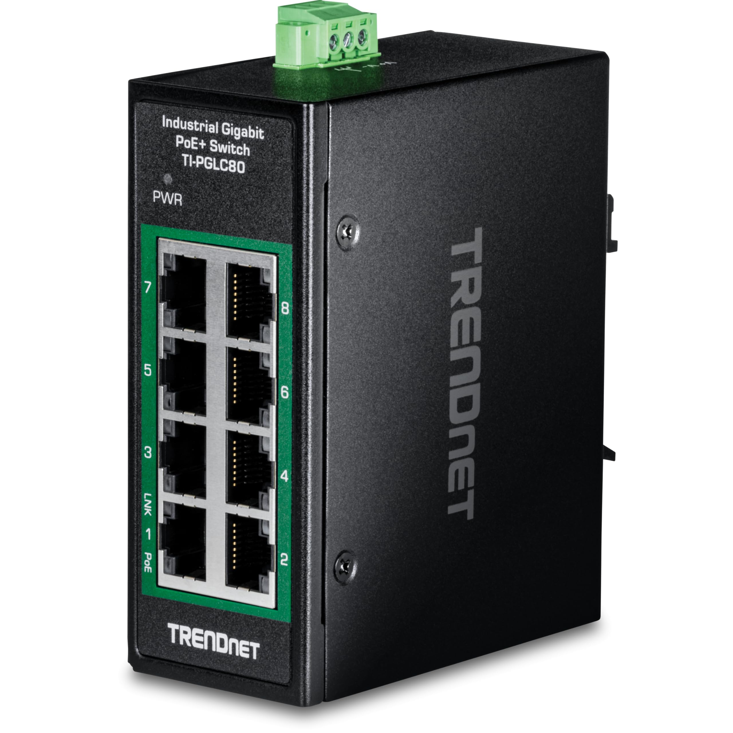 TRENDnet 8-Port Industrial Gigabit PoE+ DIN-Rail Mini