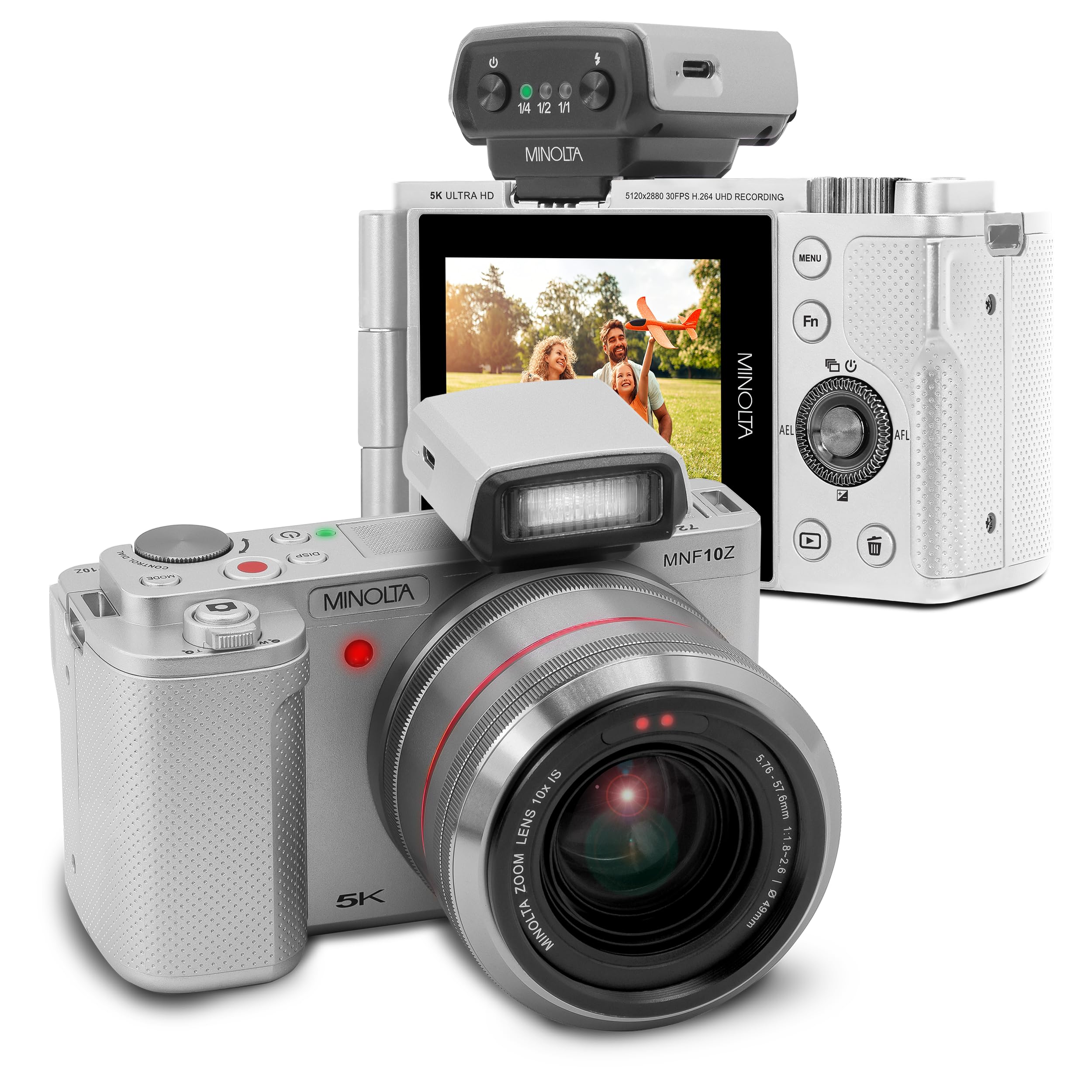 Minolta 72MP Camera w/10x Optical Zoom, Silver