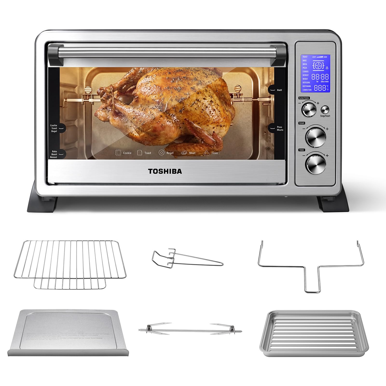 TOSHIBA 10-in-1 Convection Toaster Oven, 6-Slice Countertop