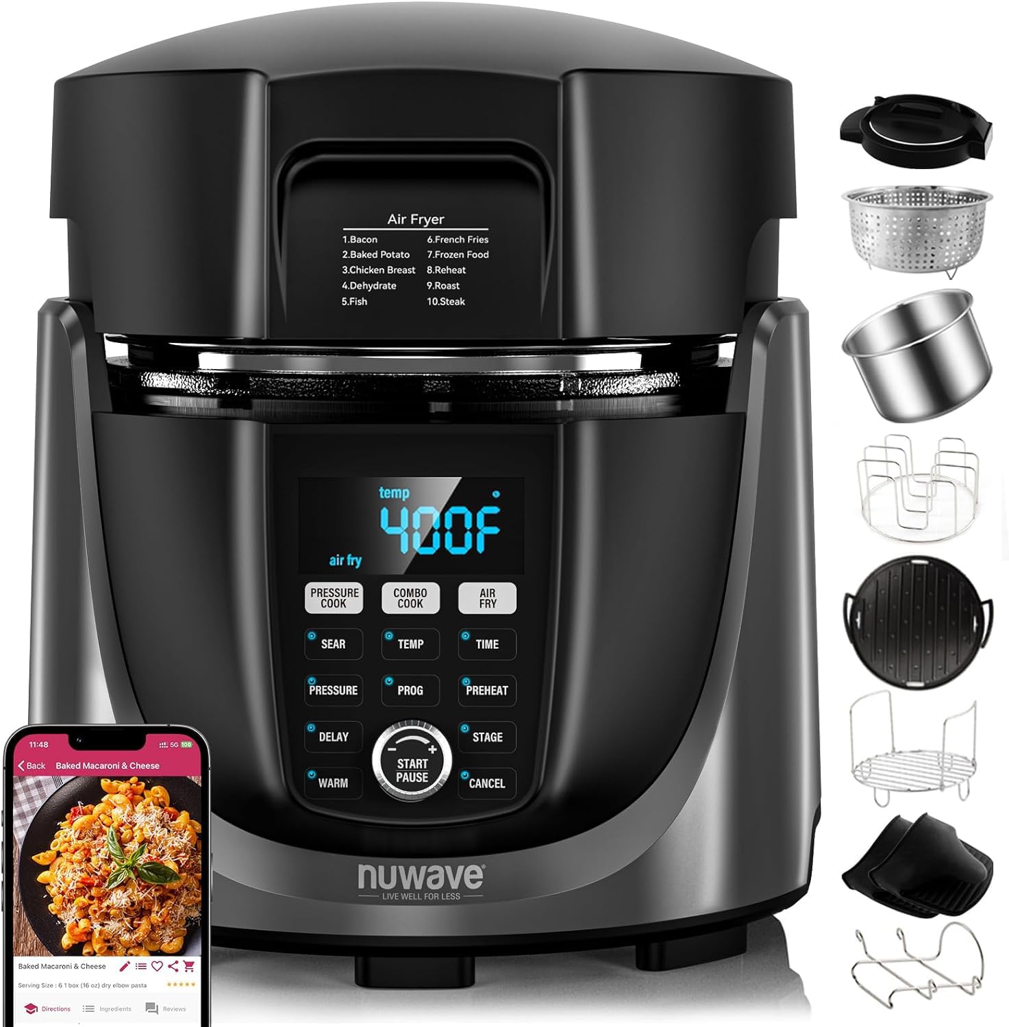 Nuwave Duet Air Fryer, Electric Pressure Cooker