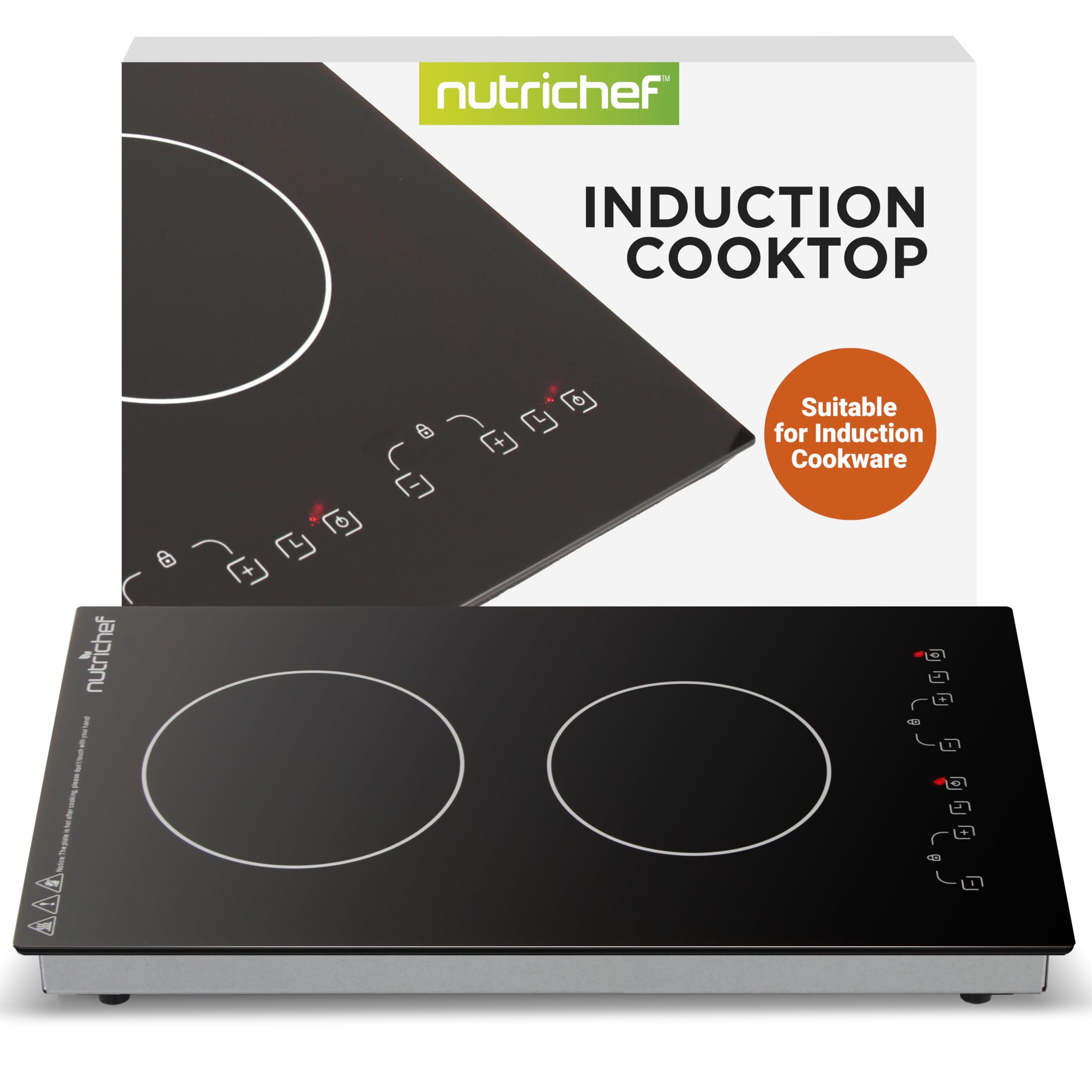 NutriChef Induction Cooktop 2 Burner, Electric Stove