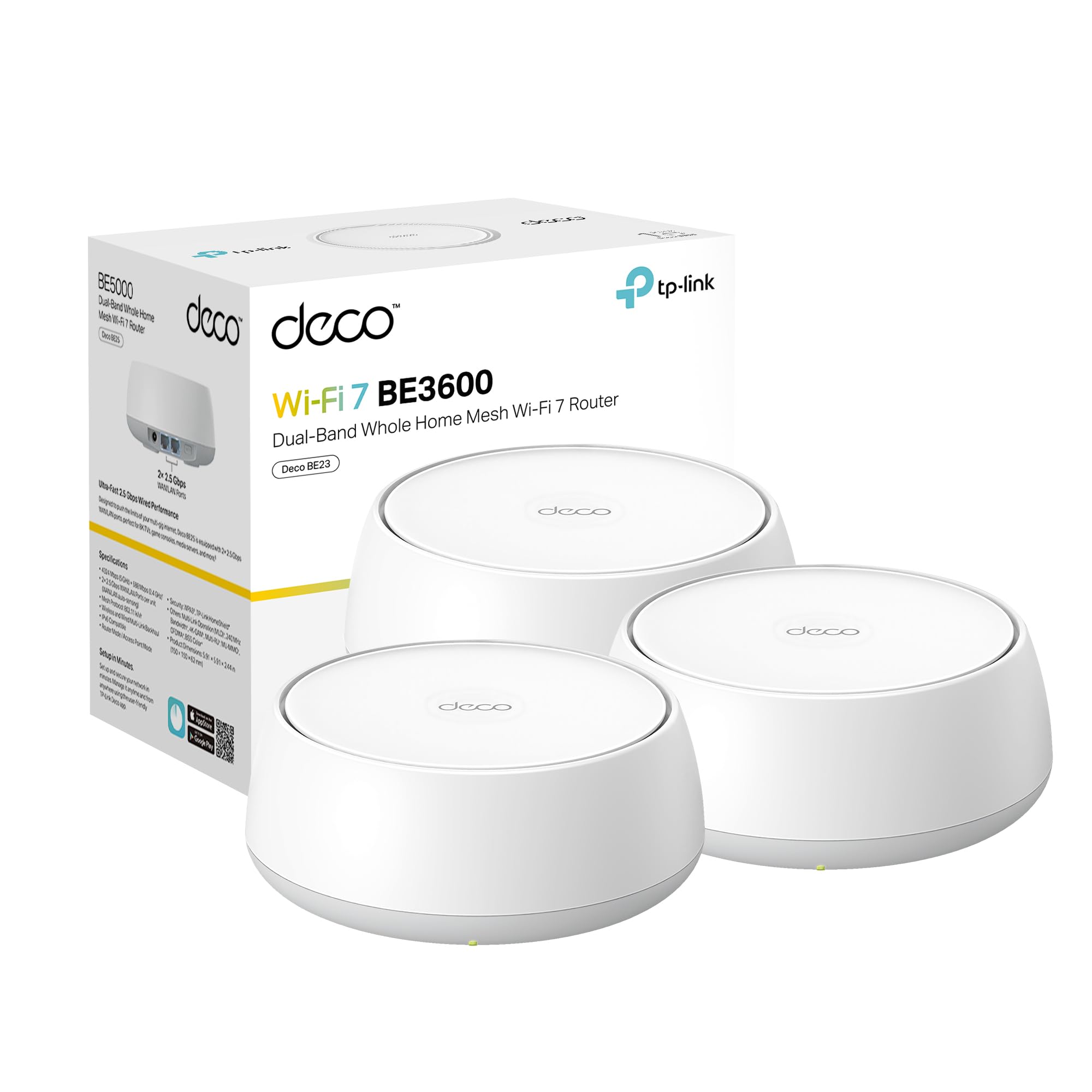 TP-Link Deco 7 BE23 BE3600 Mesh Wi-Fi System 3-Pack