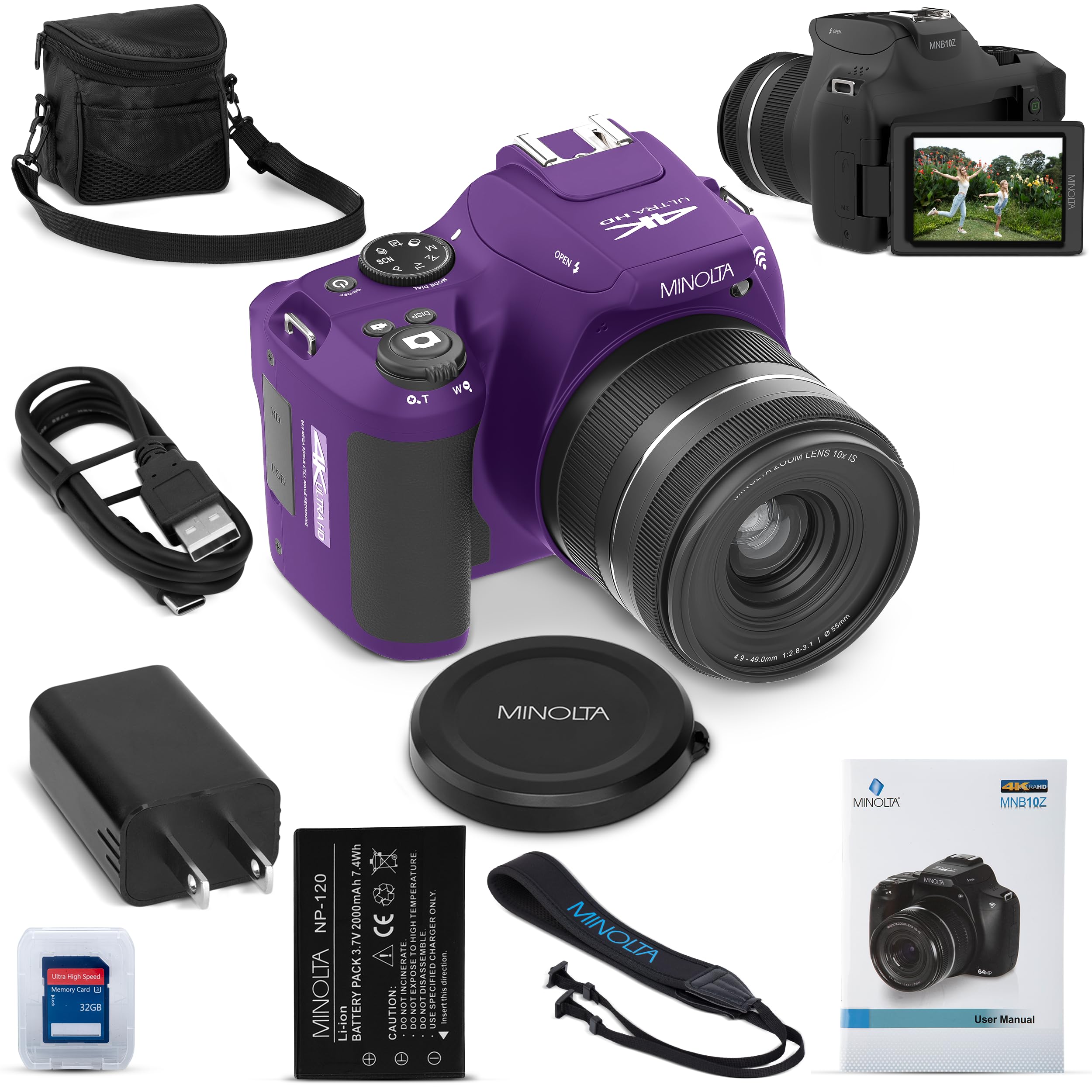 Minolta 64MP Digital Camera, 10x Optical