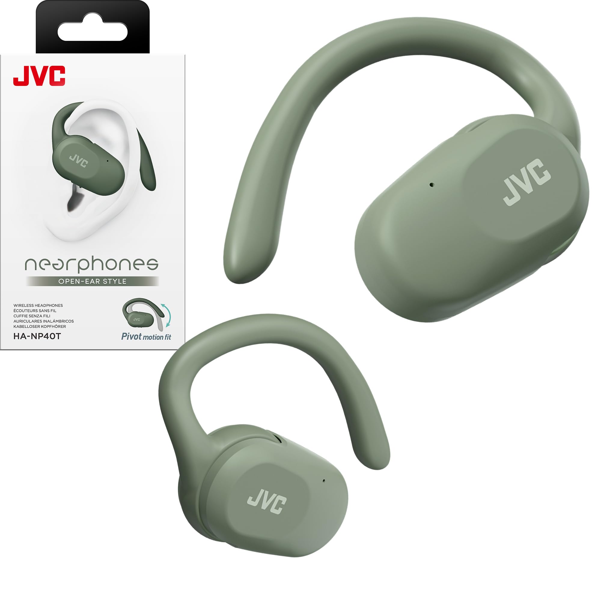 JVC nearphones Open Ear True Wireless Headphones (Green)