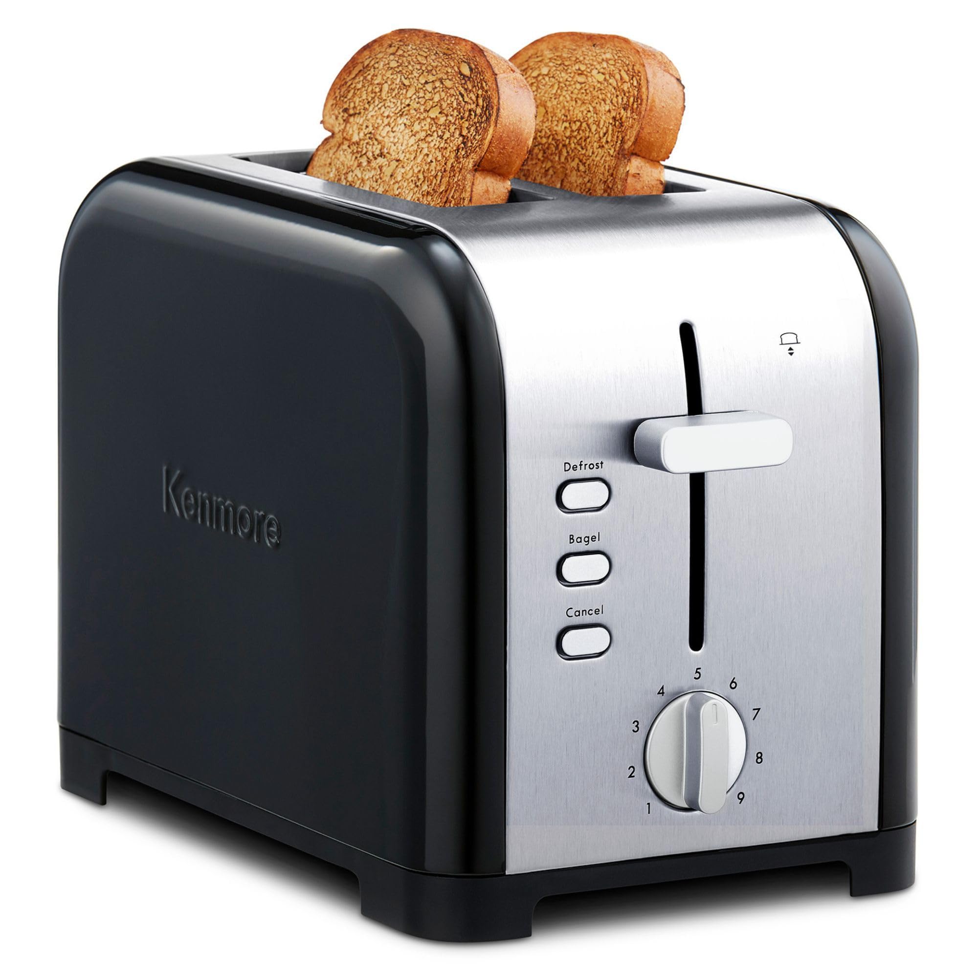 Kenmore 2-Slice Toaster, Black Stainless Steel, Extra