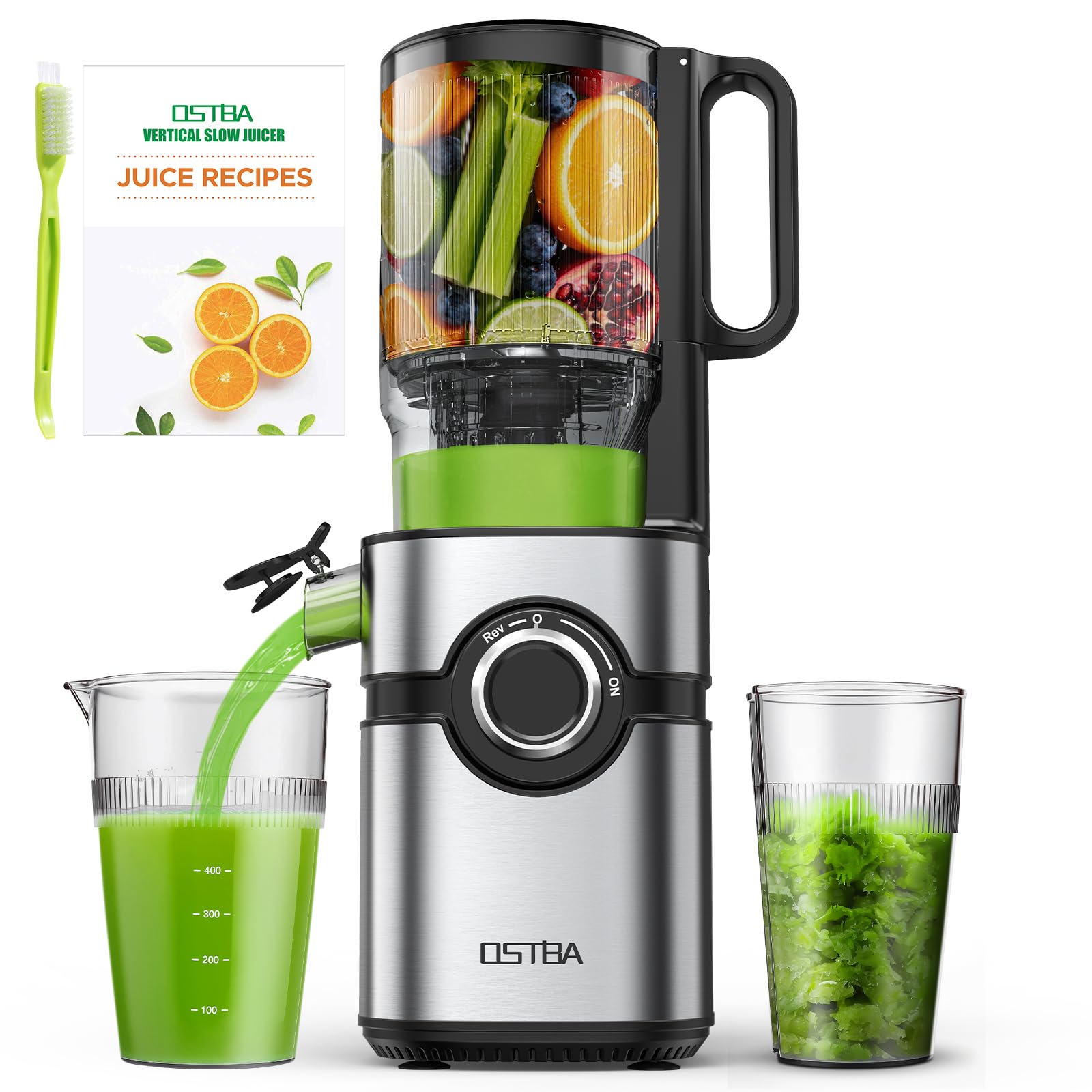 Cold Press Juicer, 5'' Wide Feed Chute