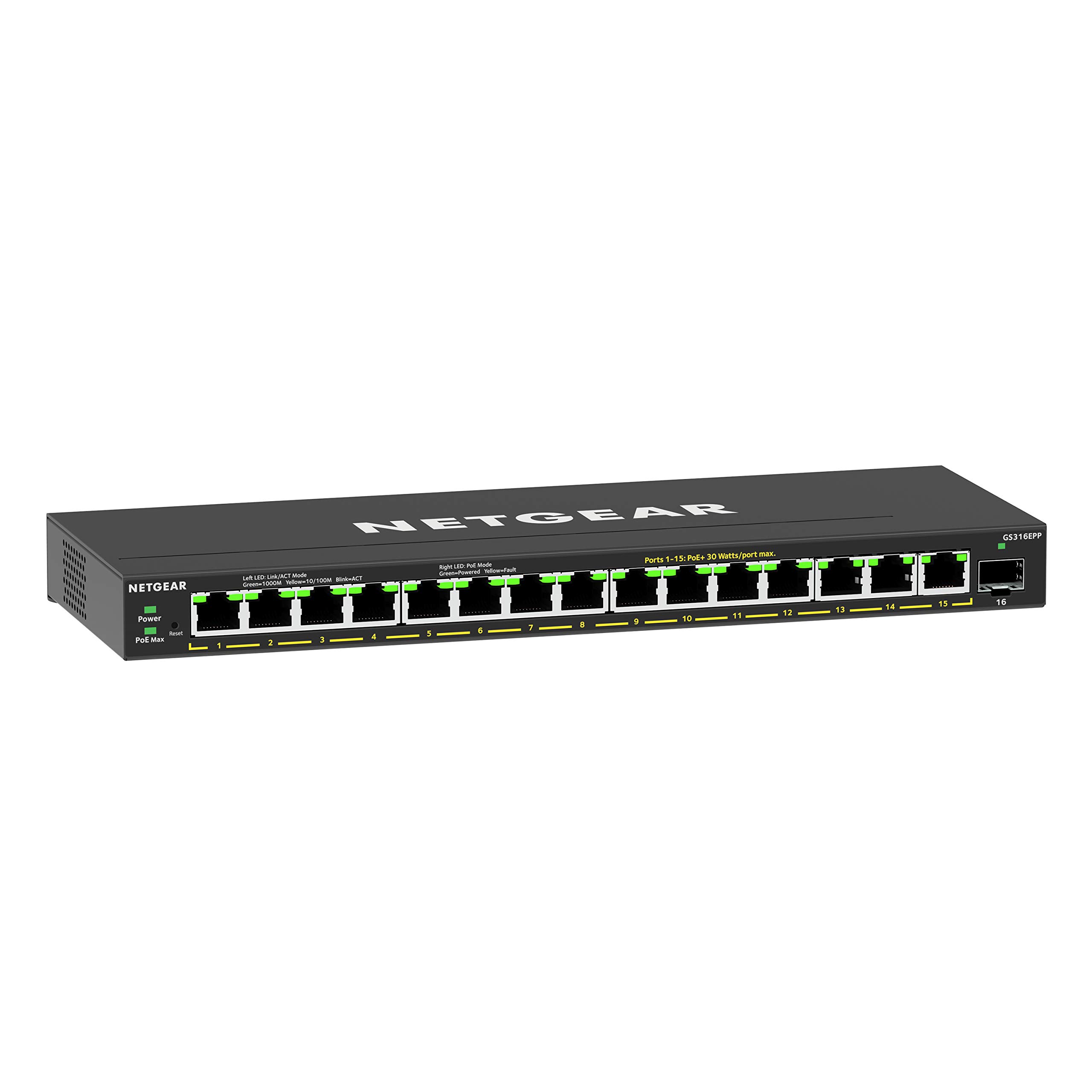 NETGEAR 16-Port PoE Gigabit Ethernet Easy Smart Switch