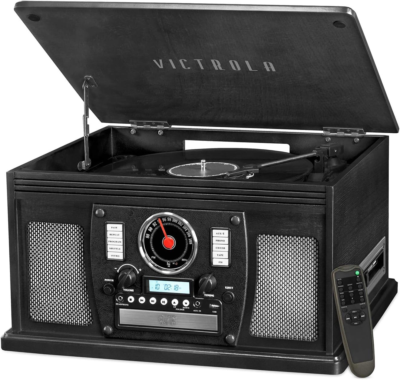 Victrola Navigator 8-in-1 Bluetooth Record Player Black