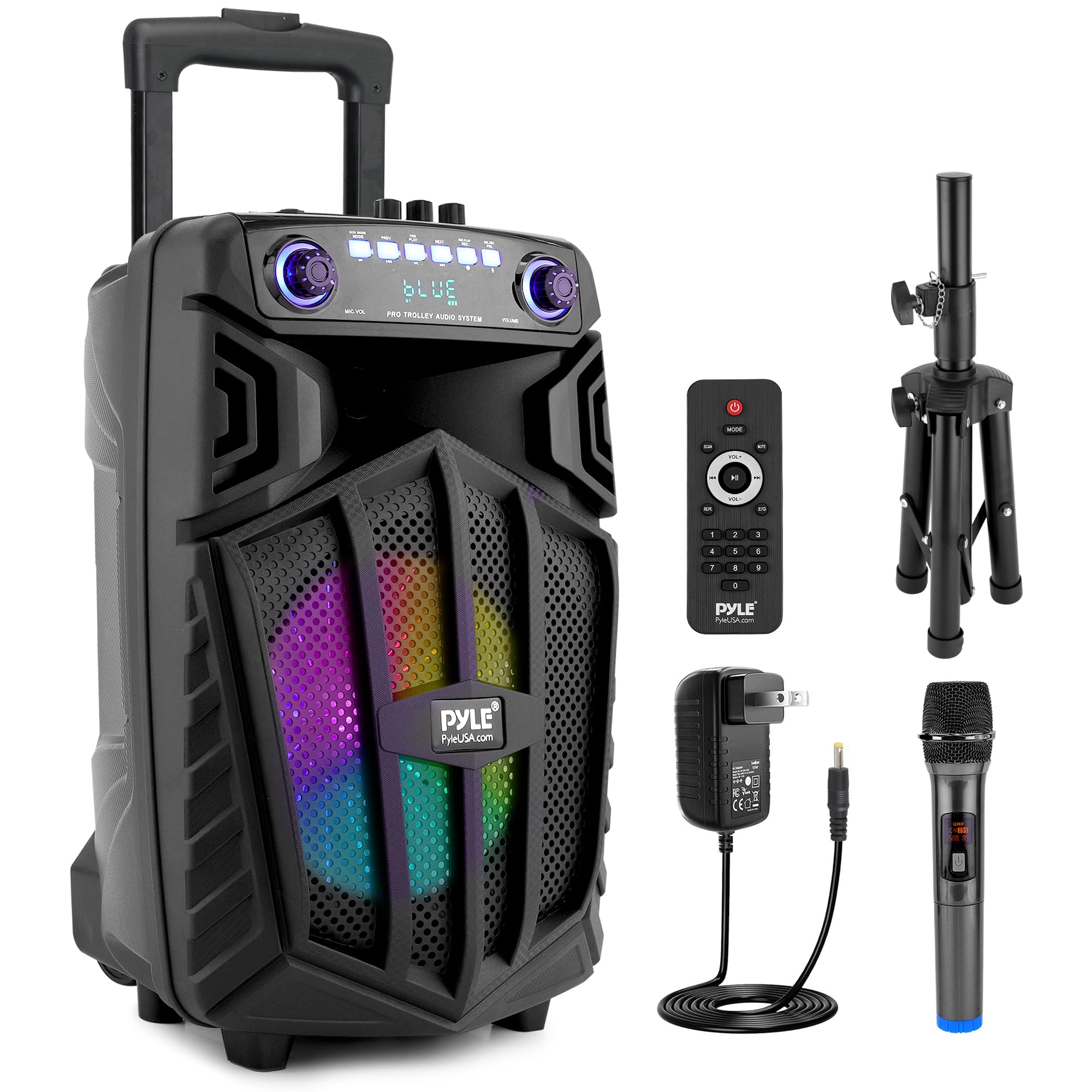 Pyle 680W Portable Bluetooth PA Speaker 10"