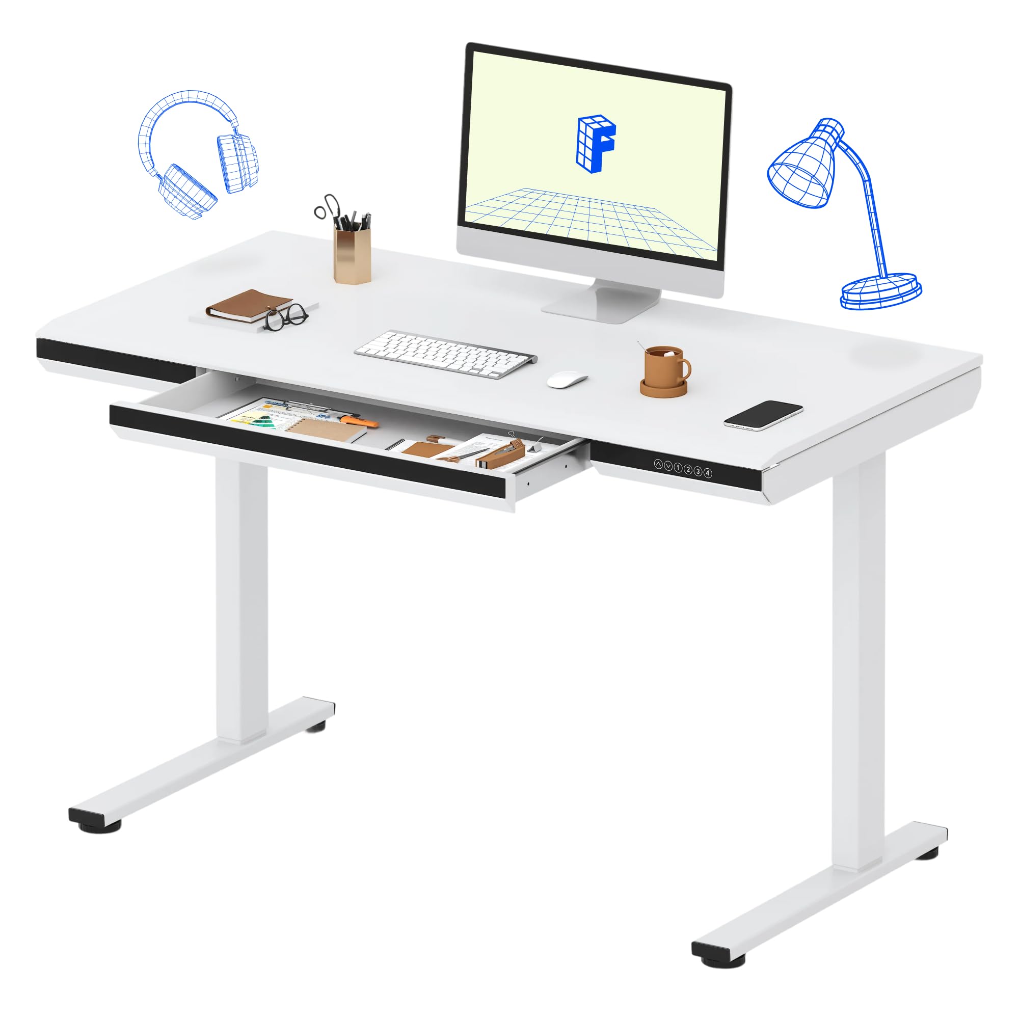 FLEXISPOT One-Piece 48" Standing Desk (48-inch, White)