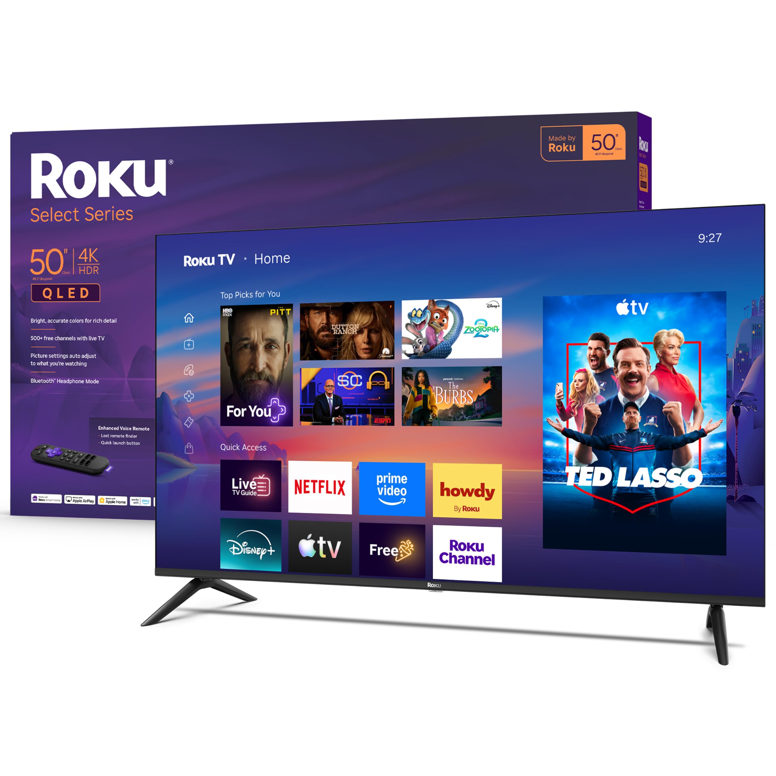 Roku 50-inch Select TV 2026-4K QLED TV