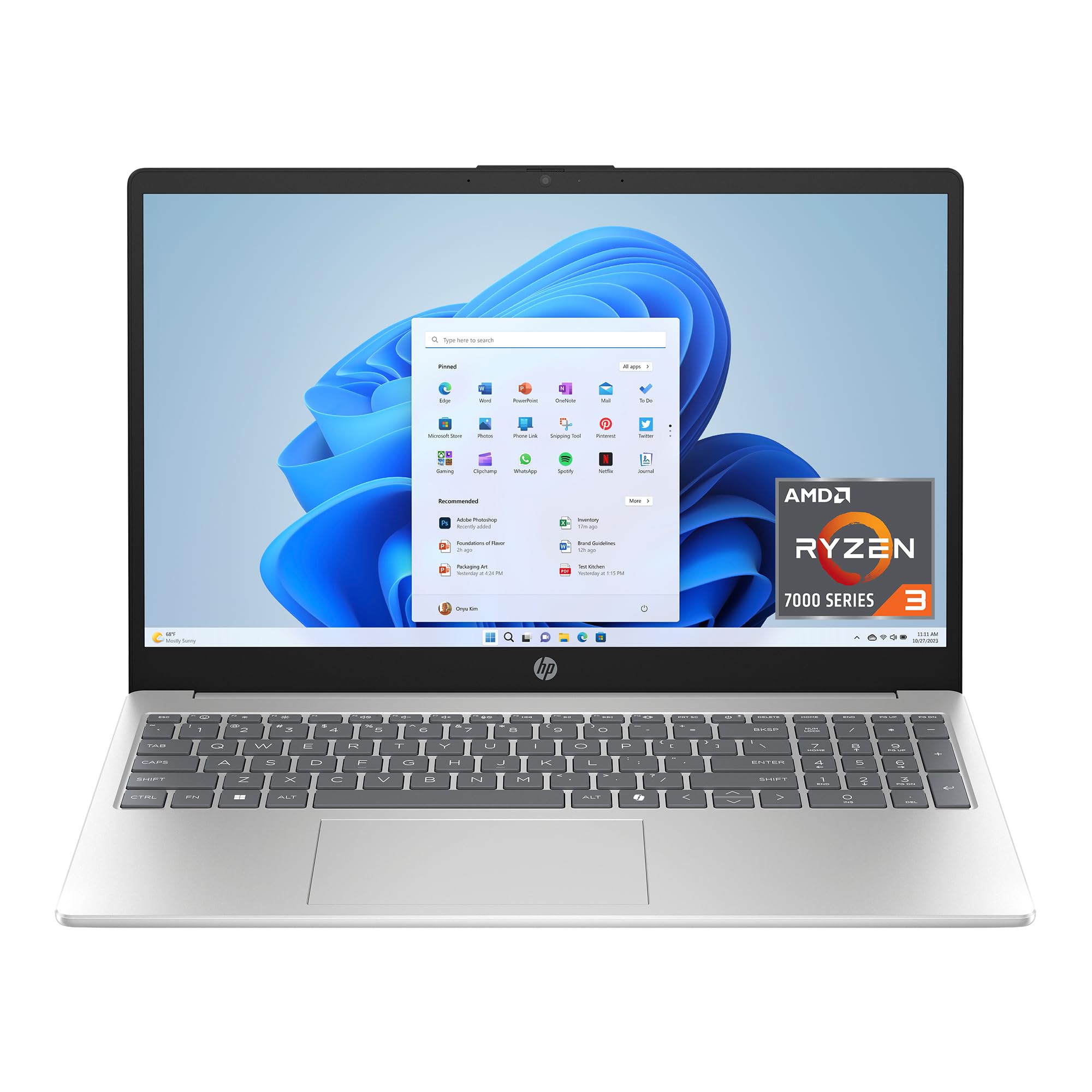 HP 15.6 Laptop, FHD Display, AMD Ryzen