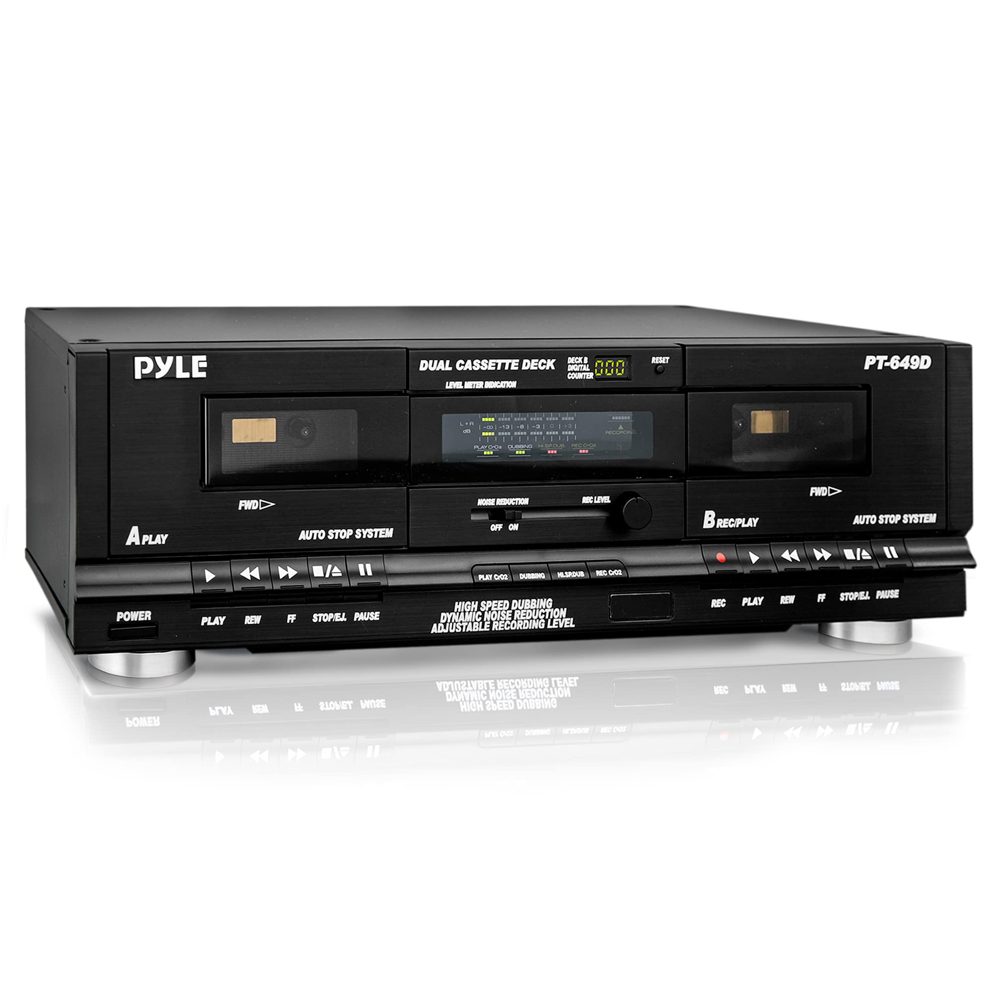 PyleUsa Dual Cassette Deck | Music Recording