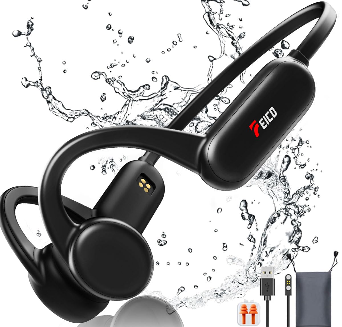FEICO Bone Conduction Headphones, Bluetooth 5.3 Open-Ear