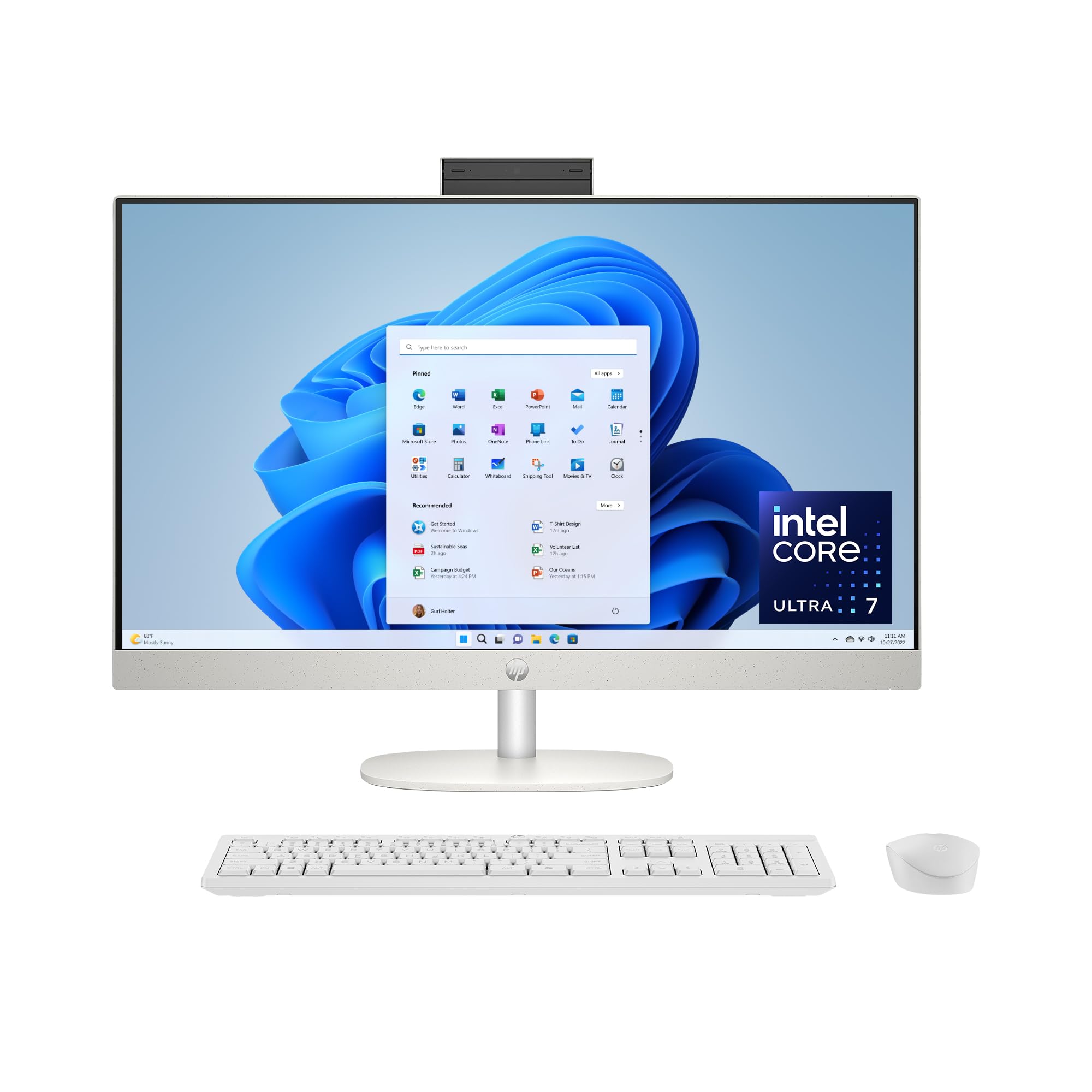 HP 27 All-in-One Desktop PC, FHD Touchscreen