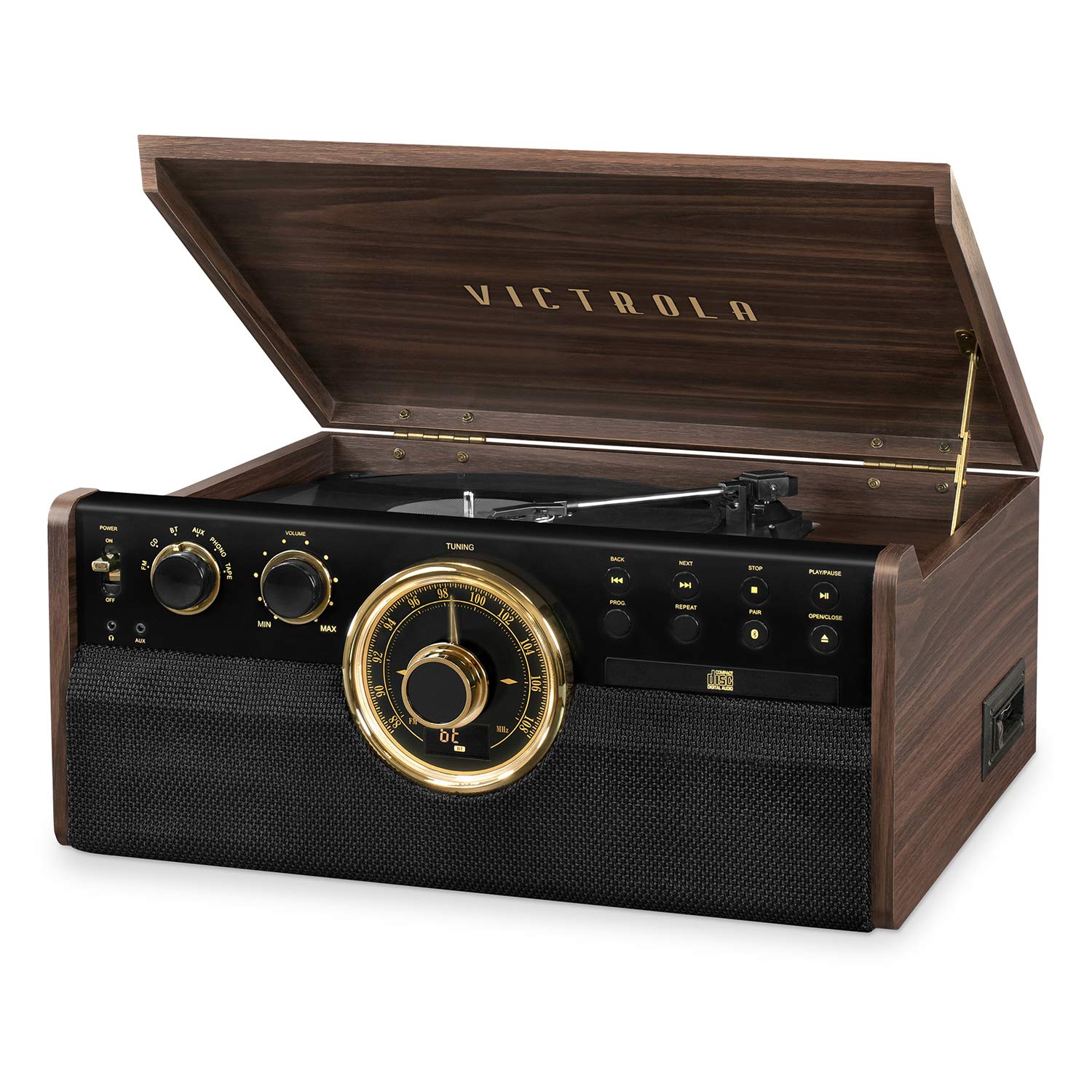 Victrola Empire Mid-Century 6-in-1 Turntable & Multimedia