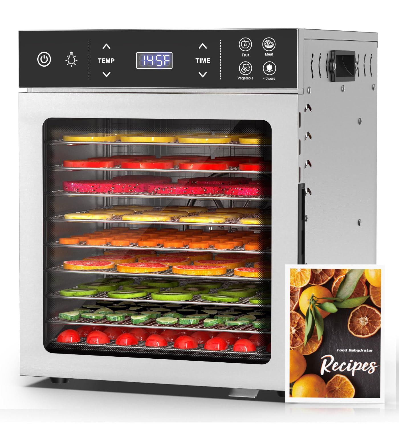 HOPERAN Food Dehydrator Stainless Steel - 400W